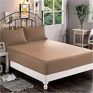 Elegant Comfort 1500 Premium Hotel Quality 1-Piece Fitted Sheet, Softest Quality Microfiber - Deep Pocket up to 16 inch, Wrinkle and Fade Resistant, Queen, Taupe