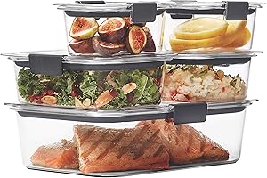 Rubbermaid Brilliance Airtight Food Storage Containers with Leak-Proof Lids