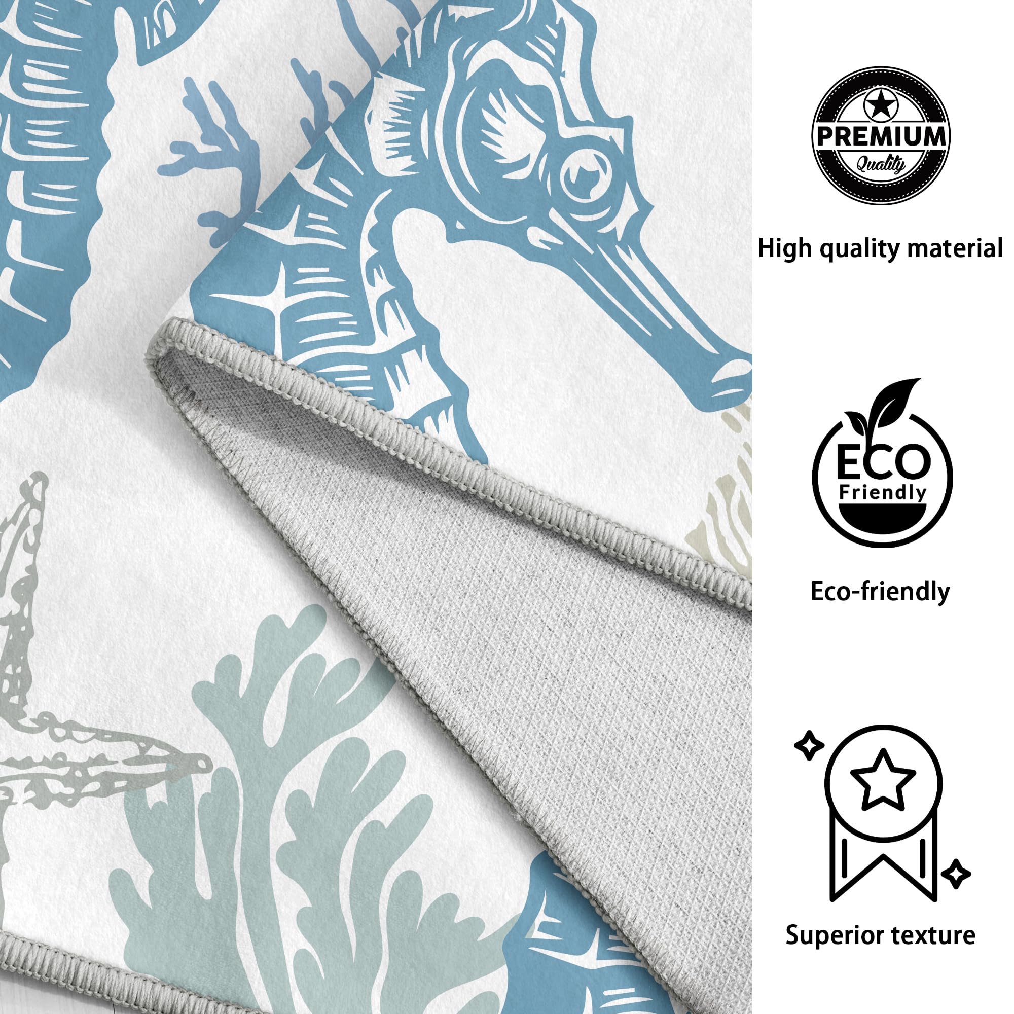 Amazon | Coastal Ocean Nautical Rug ベッドルーム リビングルーム