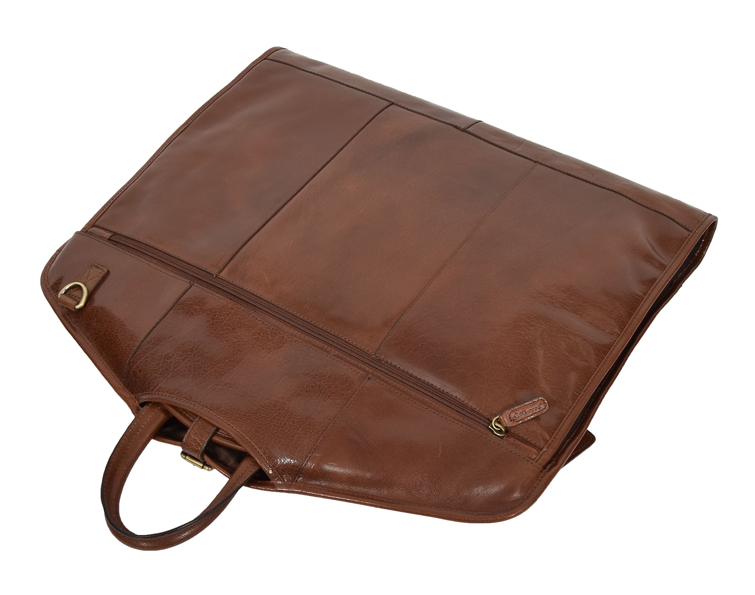 Luxus Leder Anzug Tragetasche Kastanie Suiter Case Kleid Kleiderabdeckung Reisetasche - Finley