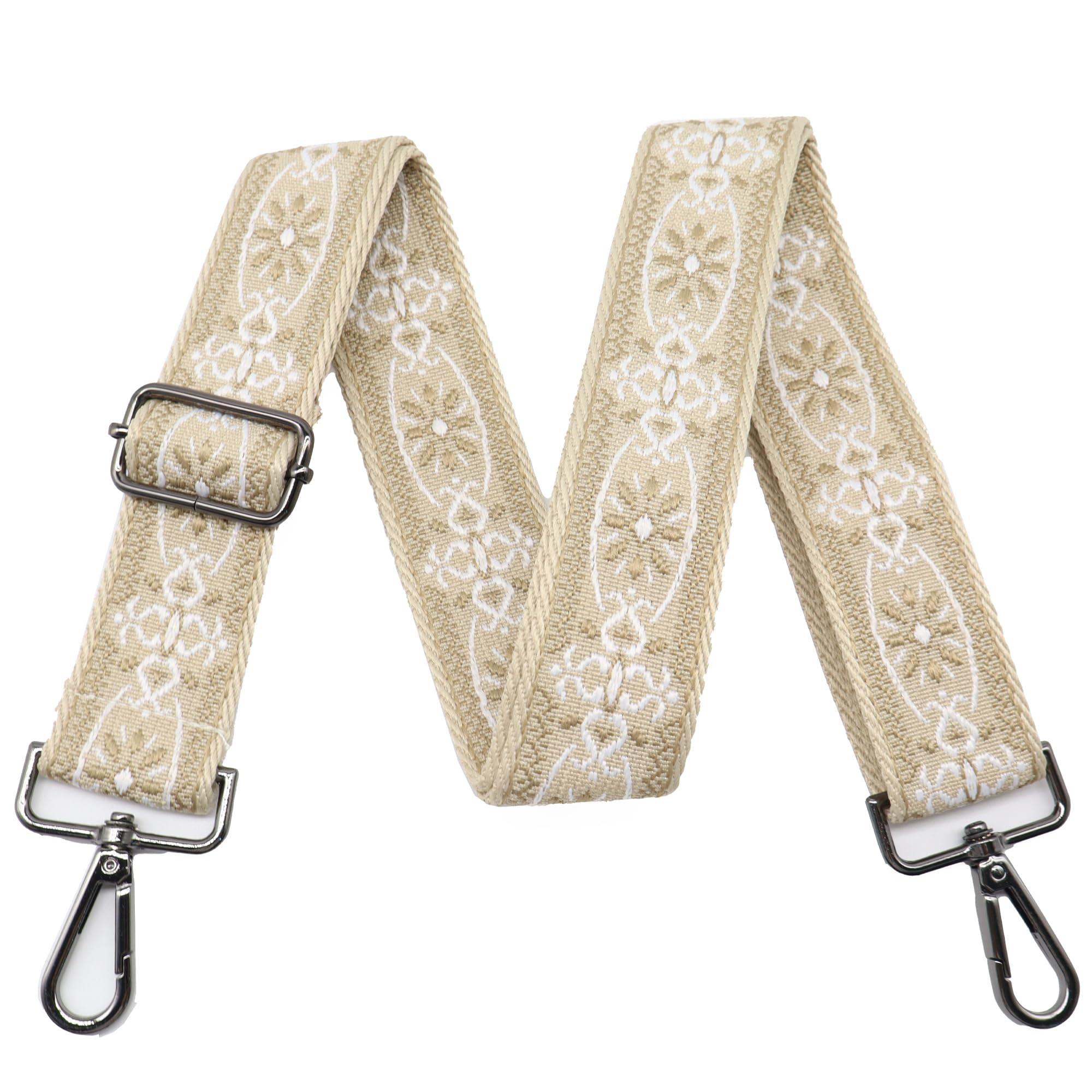 LEMEDE Purse Strap Adjustable Replacement Crossbody Bag Strap Retro Jacquard Embroidery Shoulder Straps for Canvas Bag