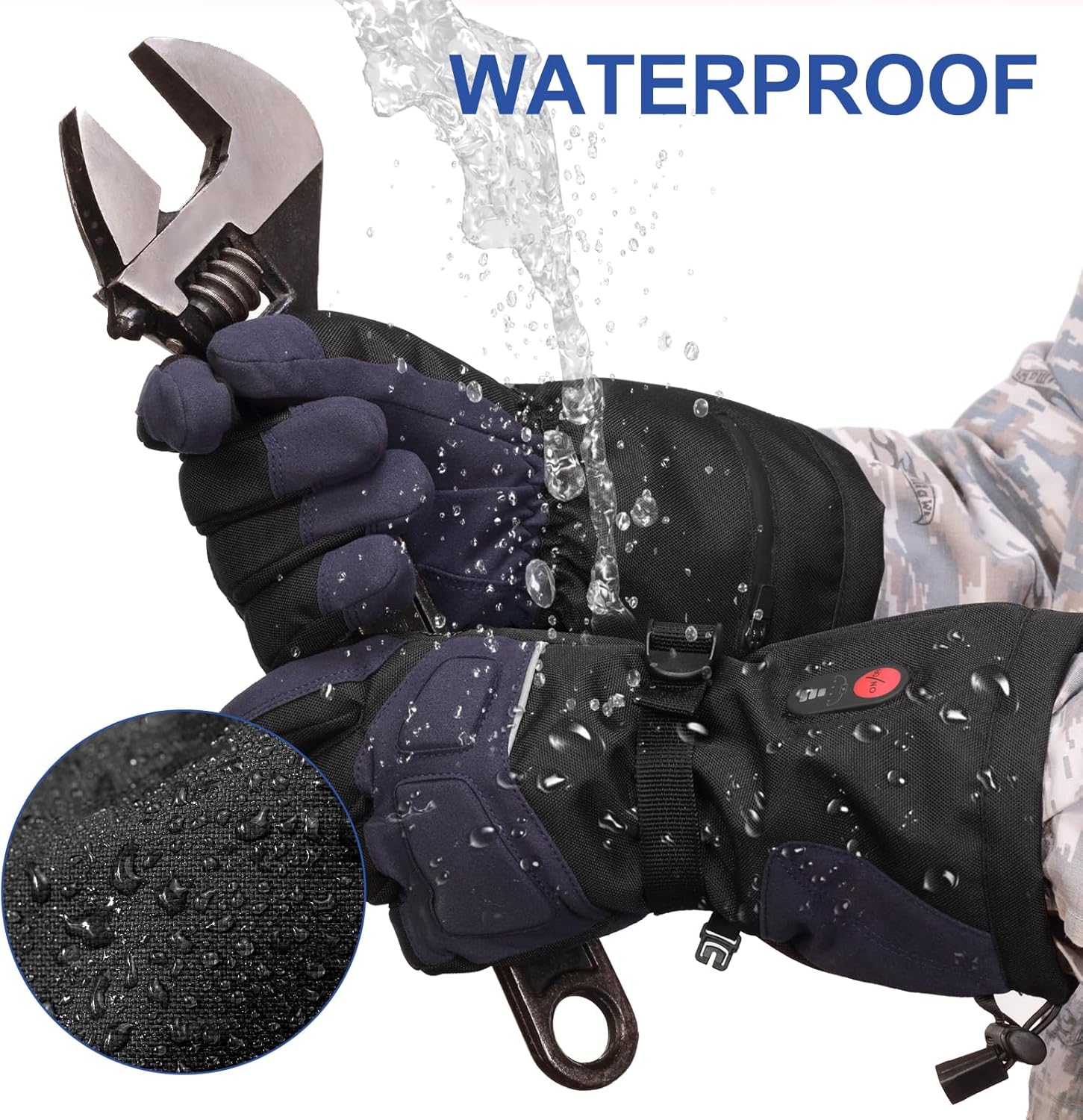 SNOW DEER Heated Gloves for Men Women - Rechargeable, Waterproof, Cut-Resistant with Touchscreen for Winter Outdoor Work Camping Warmer