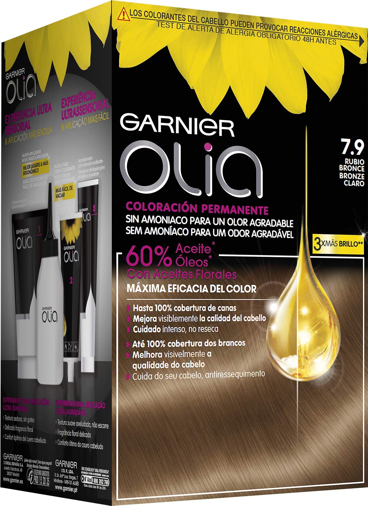 Garnier Olia permanent coloration without ammonia for a pleasant smell with floral oils of natural origin - Bronze Blonde 7.9