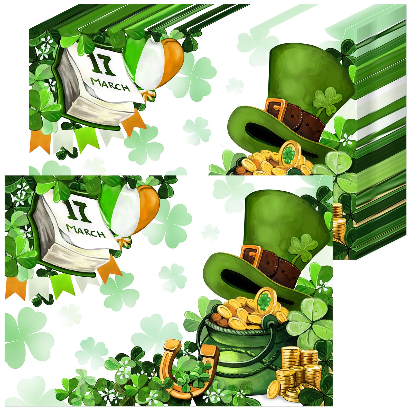 Set de table Saint-Patrick en papier lot de 50 pour décoration de repas festif