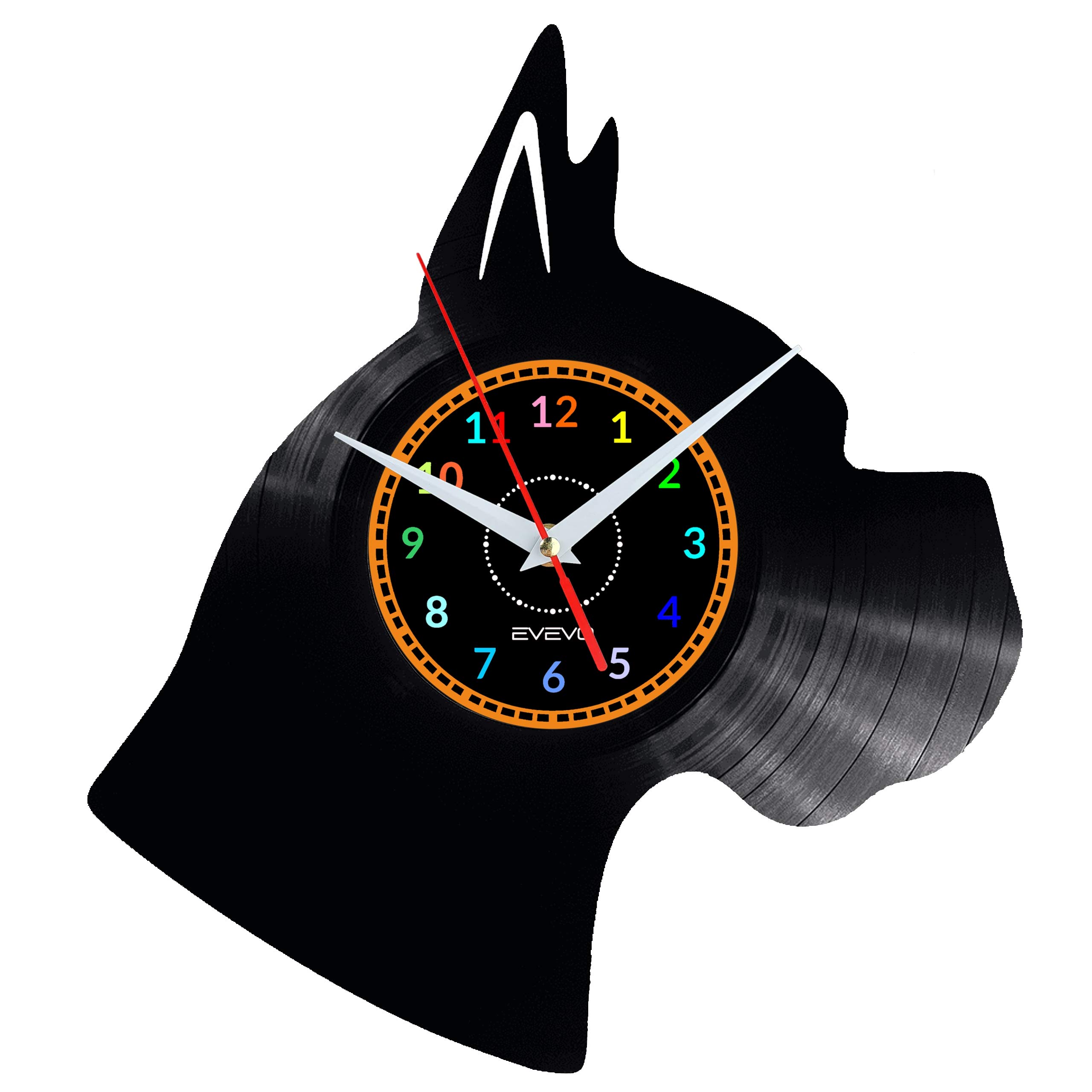 Horloge chien Boxer en vinyle déco vintage pour cuisine et bureau W0525