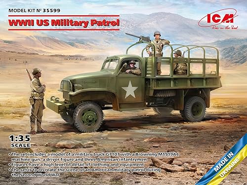 Miniatura 2 de ICM 35599 - Patrulla Militar de los Estados Unidos de la Segunda Guerra Mundial (G7107 con MG M1919A4) - Escala 135