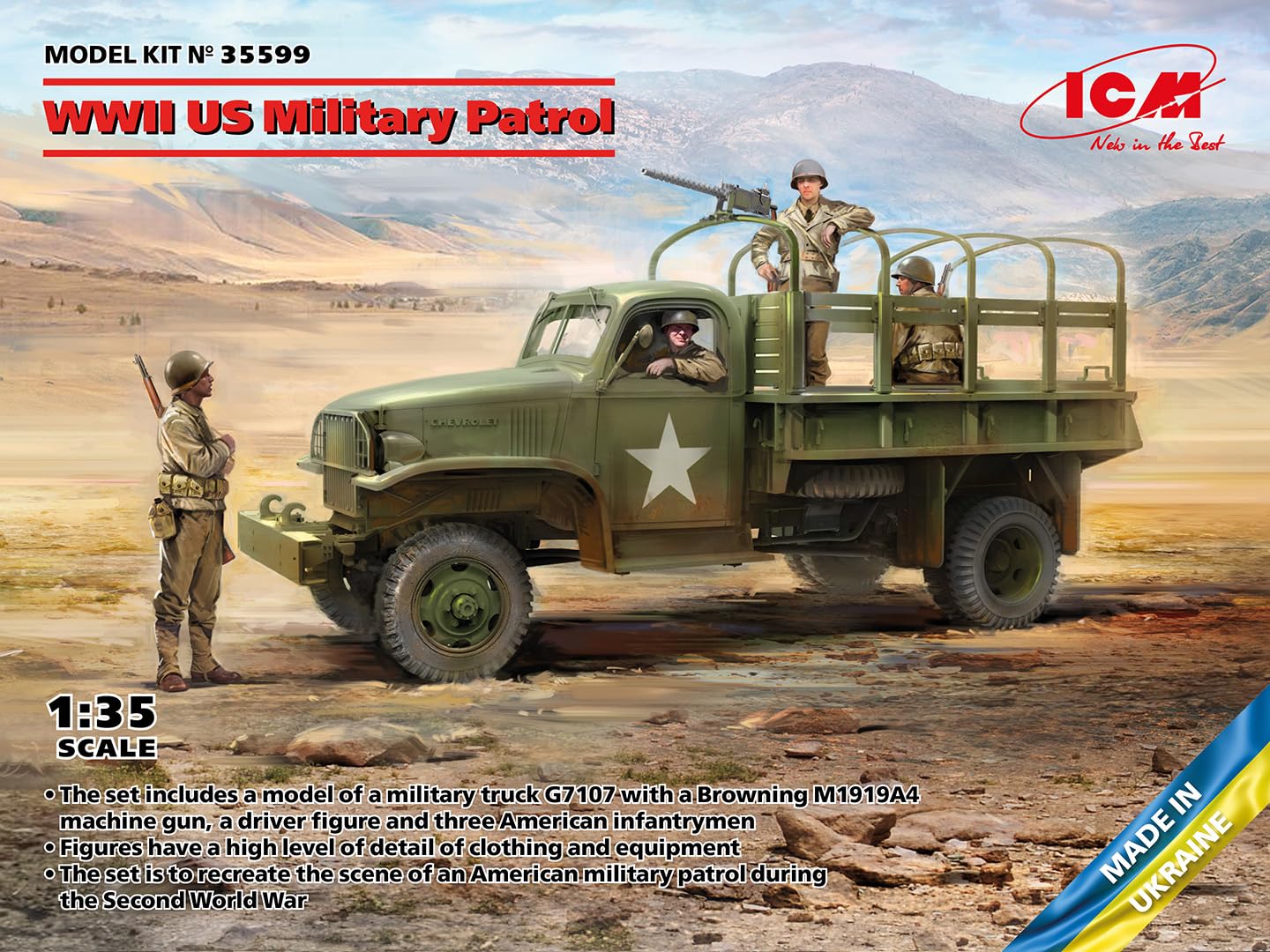 iccieページ ICM 35599 - WWII US Military Patrol (G7107 with MG M1919A4