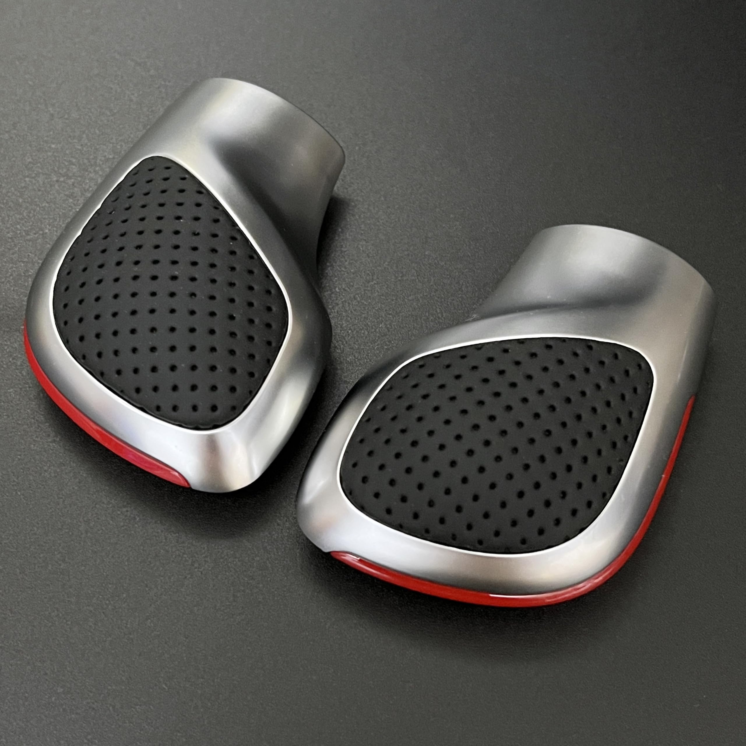 OZHXXCA Leather DSG Gear Shift Knob Side Cover Emblem for VW for Golf 6 7 R GTI for Passat B7 B8 CC R20 for Jetta MK6 GLI Car(Red Leather Hole)