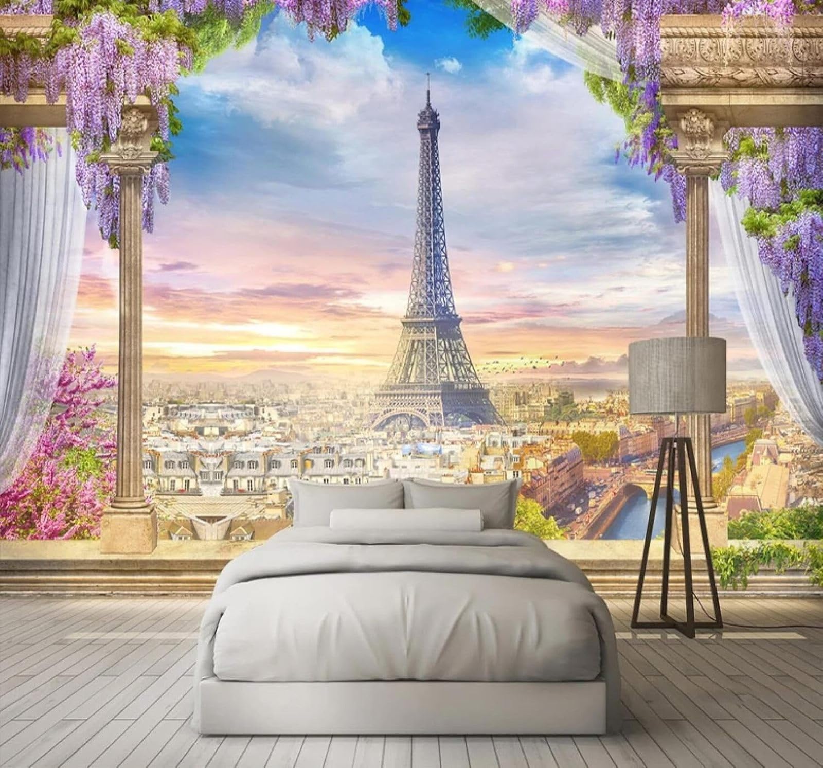 Xlming 400Cm×280Cm(B×H) Three Dimensional Roman Column Beautiful Ivy City Architecture 3D Wallpaper Luxury Home Dining Decor Paste Sofa Living Room The Wall For Bedroom Mural-400Cm×280Cm