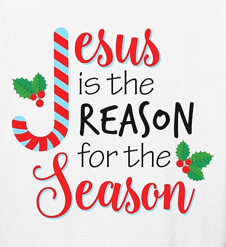 Miniatura 4 de TEEAMORE Pijamas de Navidad a juego para la familia, Jesús es la razón de la temporada, pijamas con estampado de letras