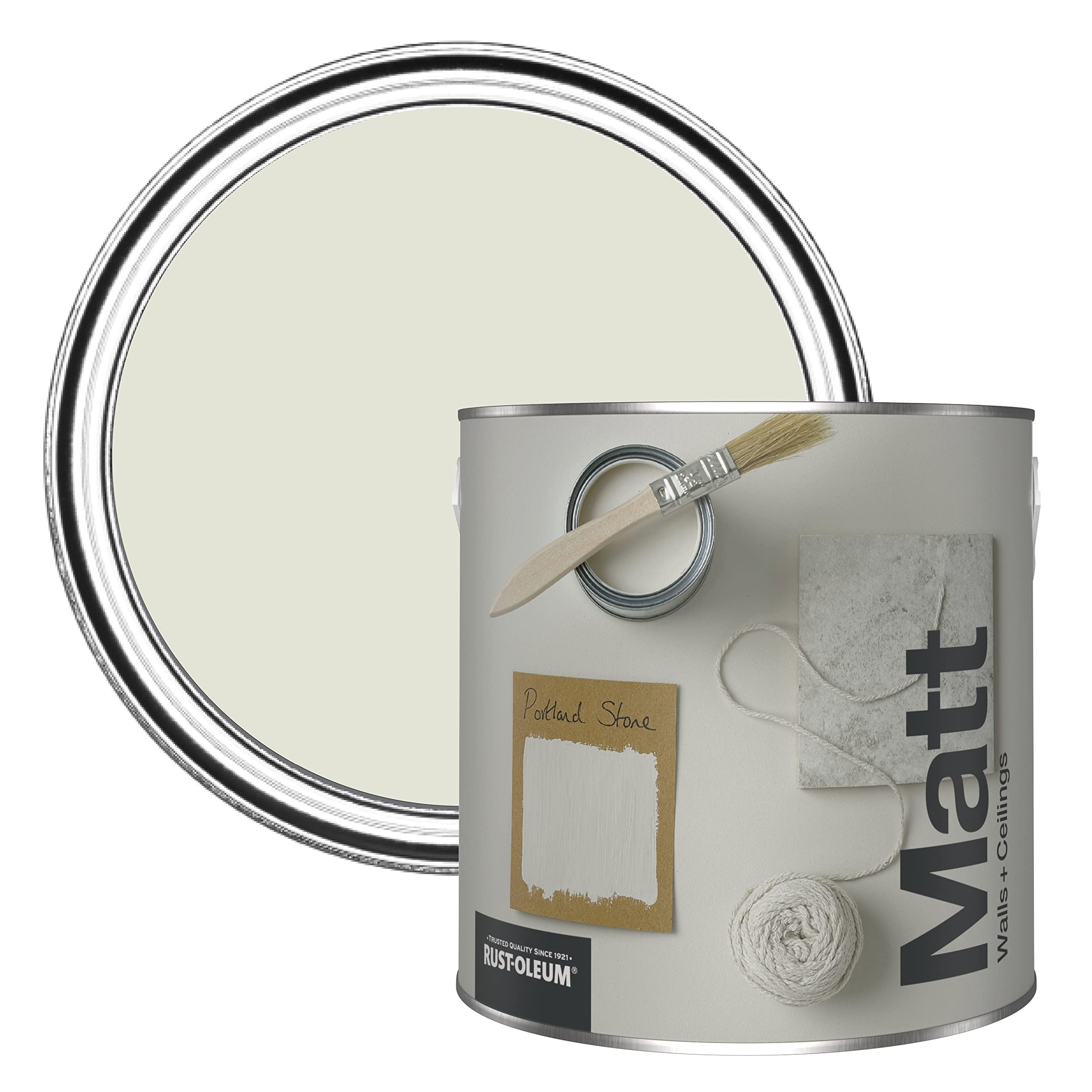 Rust-OleumColours Matt Emulsion Wall and Ceiling Paint - Portland Stone 2.5L