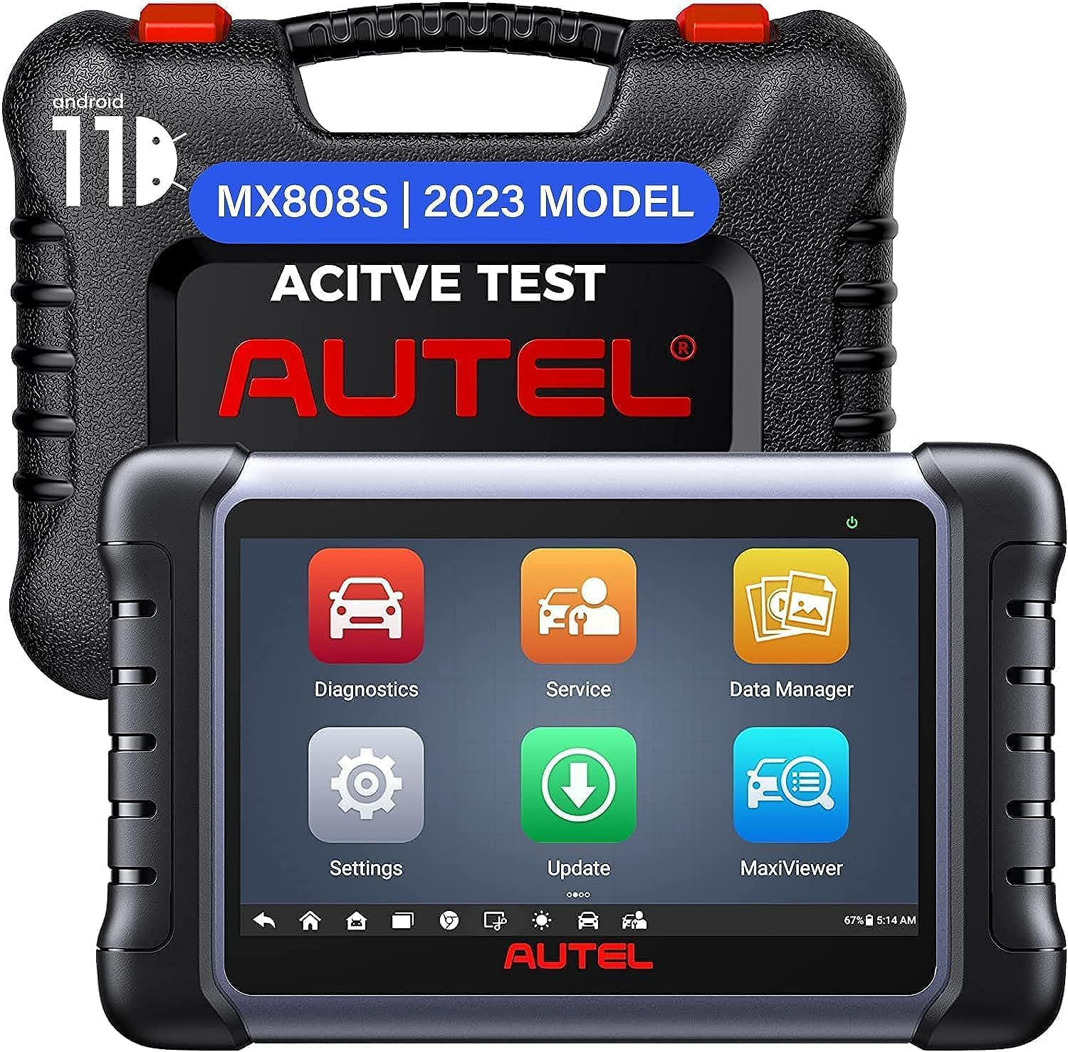 AutelMaxiCheck MX808S | 2023 MODEL,Newer Version of MX808 Diagnostic Scan Tool, Bi-Directional Scanner (2023 Ver.) 28+ Services, All System Diagnostics, FCA Autoauth, ABS Bleeding, Injector Coding