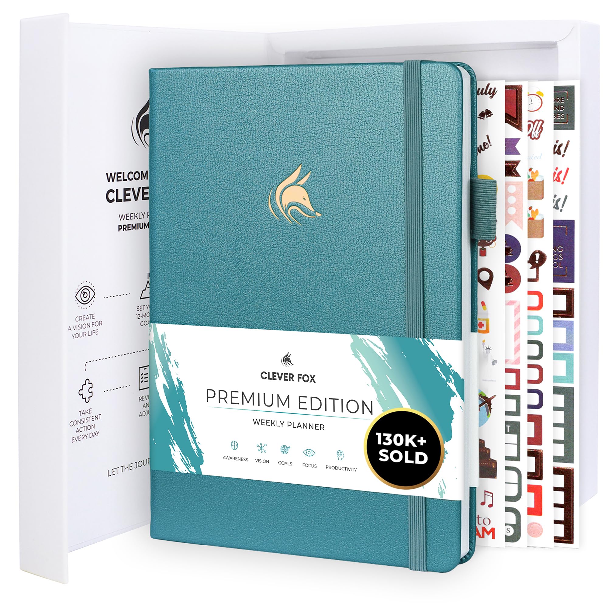 Planner Premium – Undated Weekly & Monthly Planner Organizer for Productivity & Time Management, A5 (Aquamarine)