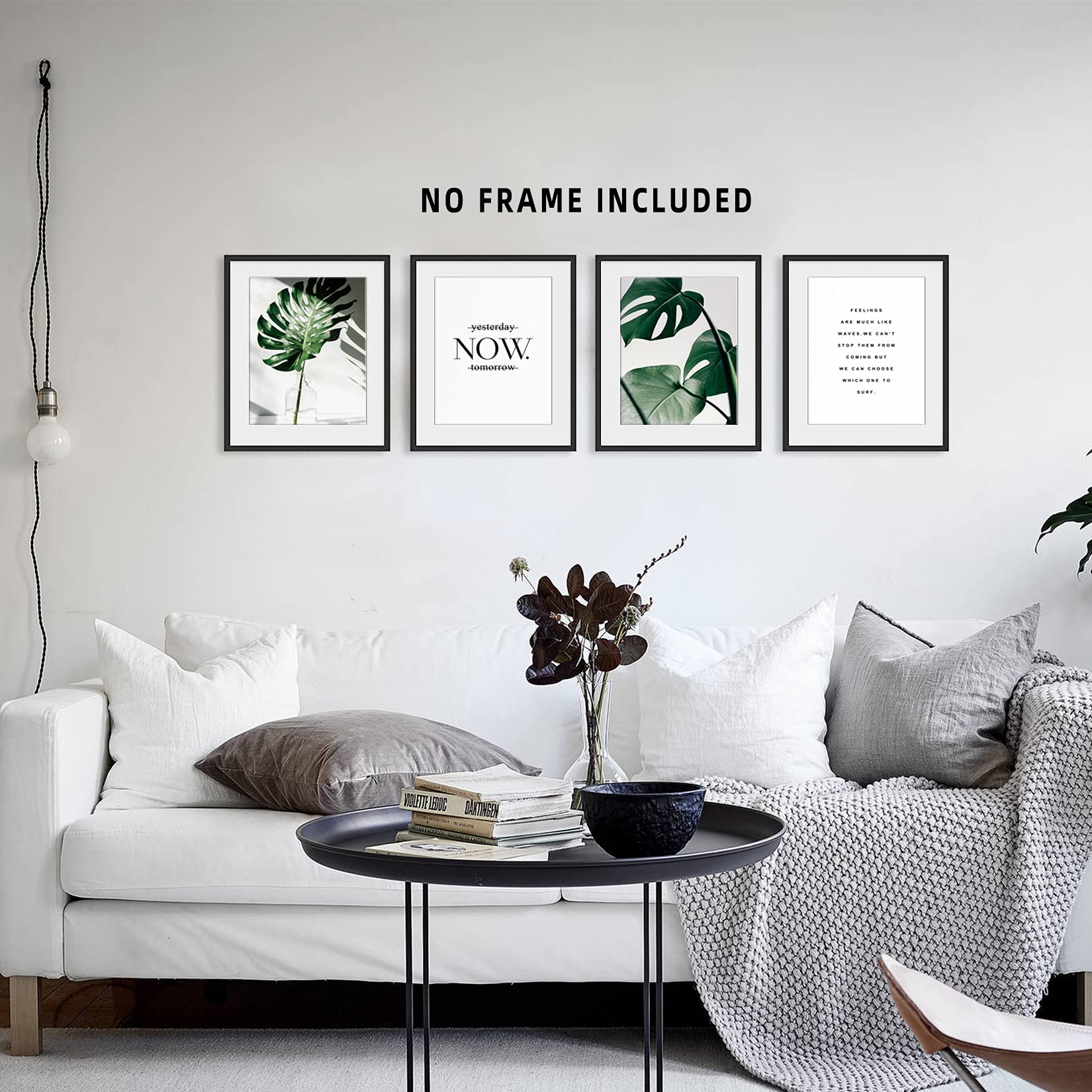 Botanical Prints Poster Wall Decor, Motivational Wall Art Prints Poster, 11x14 Canvas Prints Unframed Set of 4, Plant Posters Aesthetic for Bedroom