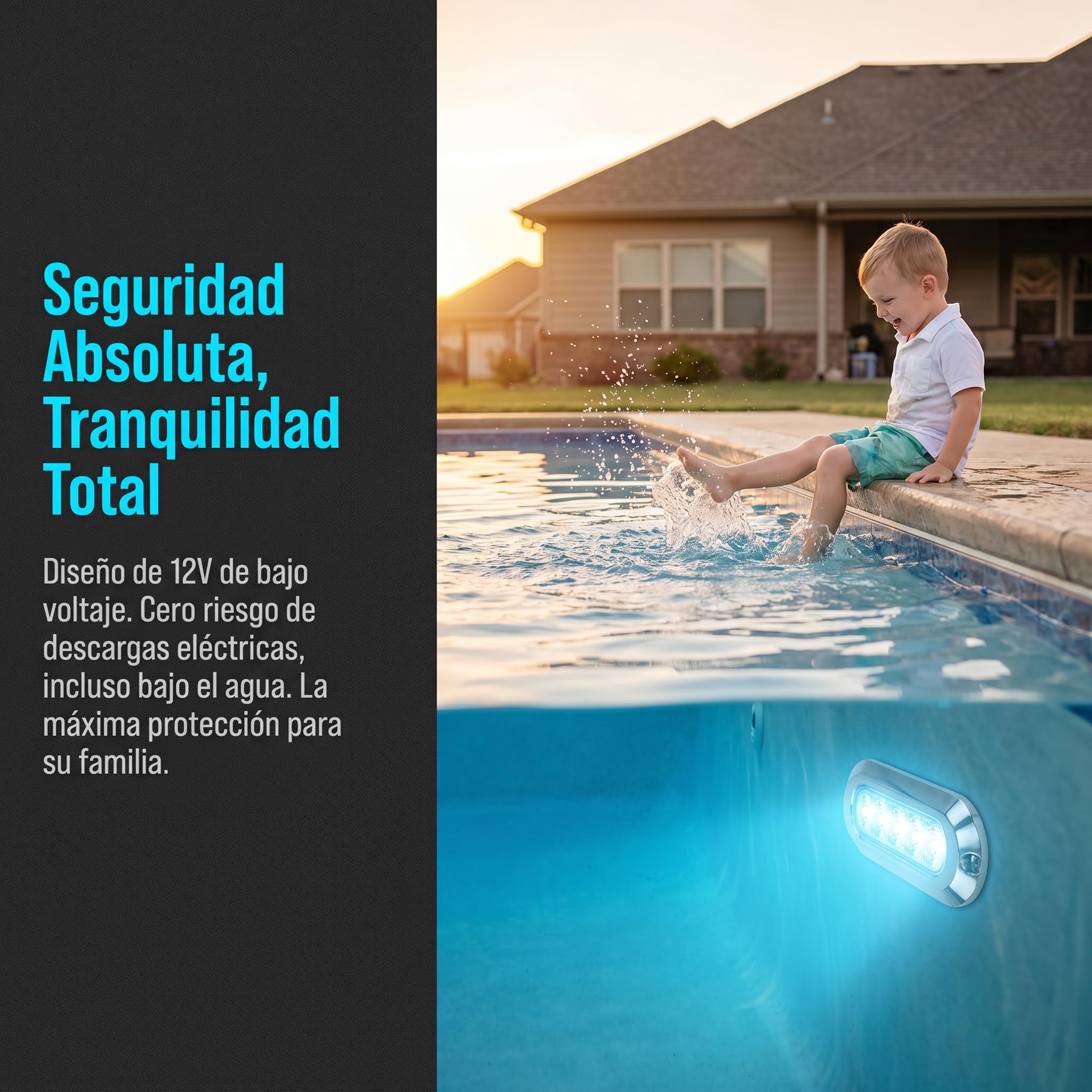 BARCELONA LED RGB Unterwasser LED Strahler 30W 12V IP68 für Boote, marine Edelstahl AISI 316L, wasserdichter nautischer Scheinwerfer, Poolbeleuchtung multicolor Unterwasserlicht
