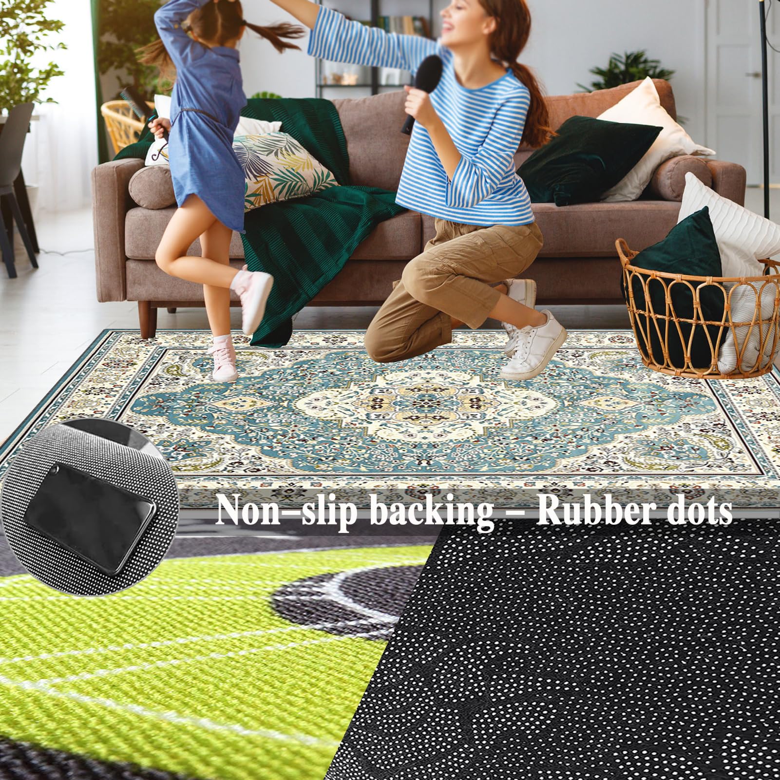 Tappeto per Batteria Tappeto a Tamburo Professionale Tappetino per Batteria Elettronica Strumenti Musicali Coperta Antiscivolo Tappetino Insonorizzato Tappeto Drum Accessori per Batteria 230 x 180 cm