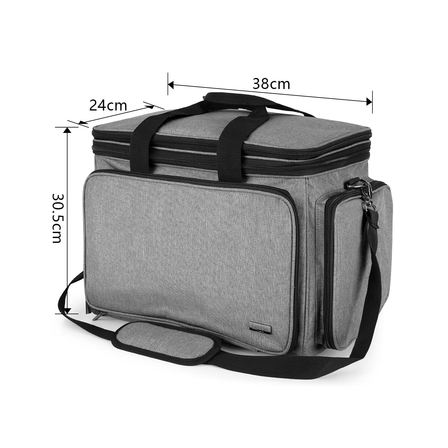 Luxja Sac pour Rangement Laines, Sac a Tricot, Sac pour Crochet Laine, Aiguilles à Tricoter et d'autres Accessoires, Gris