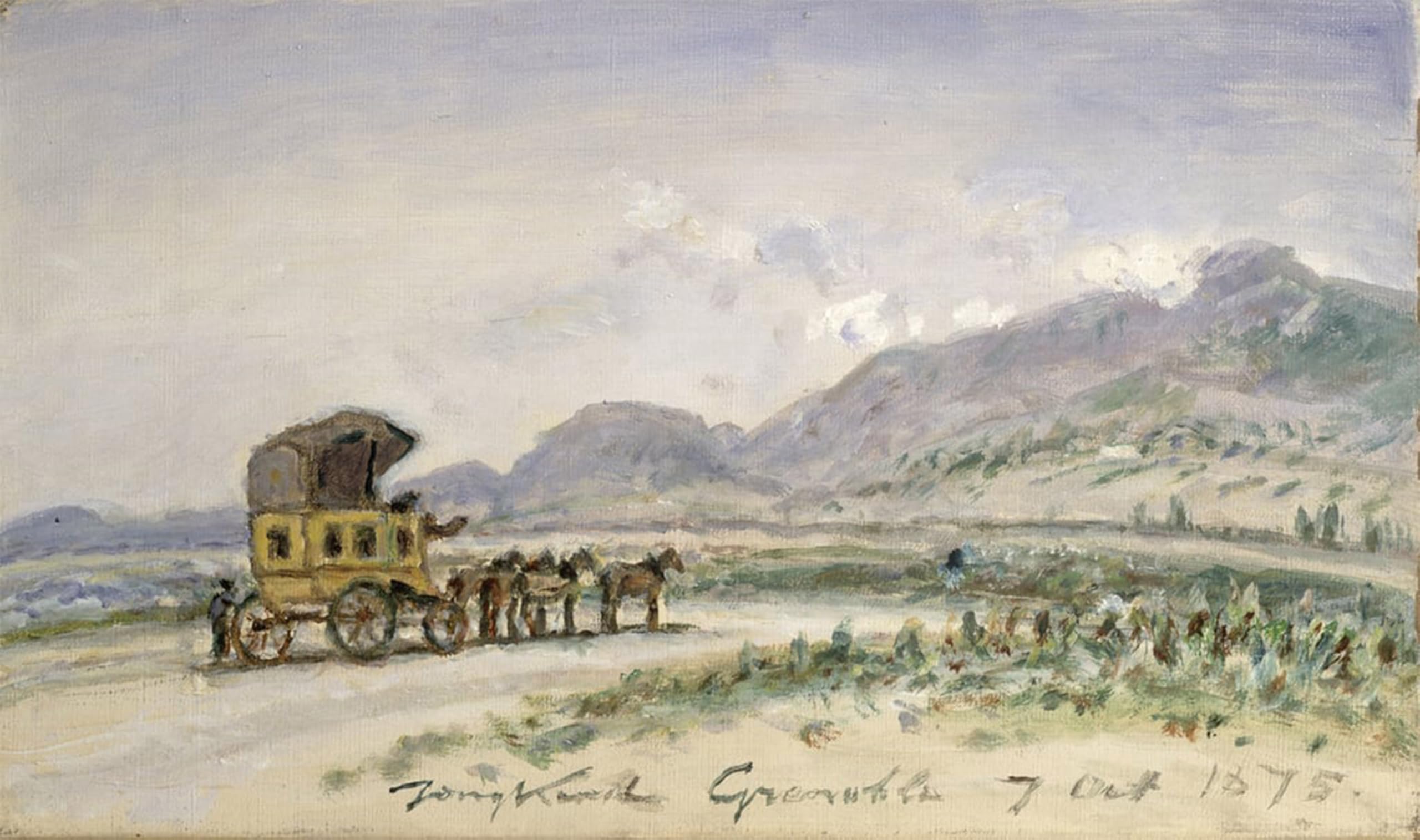 ARTXLXXBN Famous Print Painting Colorful Art Print the Diligence From Grenoble to Sassenage by Johan Barthold Jongkind Canvas Art Decorations for Home Decor 60x90cm