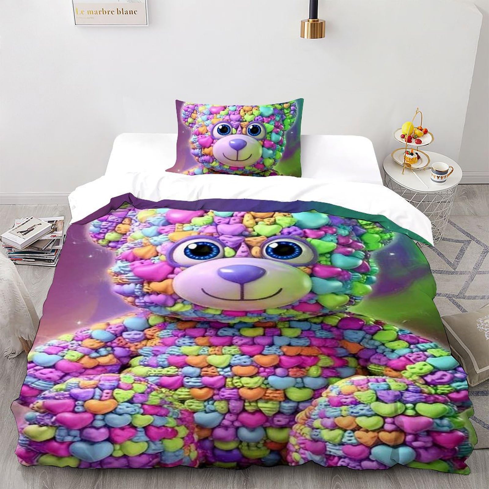 Housse de couette ours colorés pour transformer la chambre des garçons en land sauvage