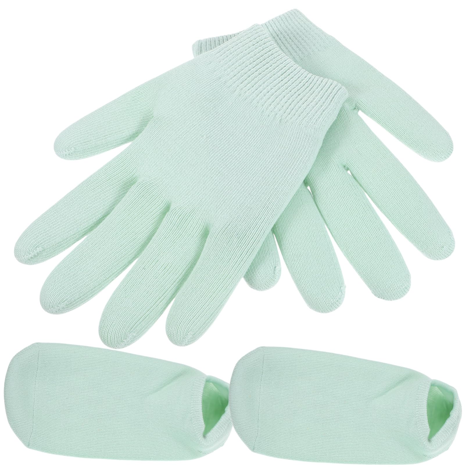 Beavorty Gelhandschuhe Zufällige Farbe 4 Stück Feuchtigkeitsspendende Wiederverwendbar aus Gewebe und Gel Pflegend für Trockene Hände für Spa und Handpflege zu Hause Kosmetik