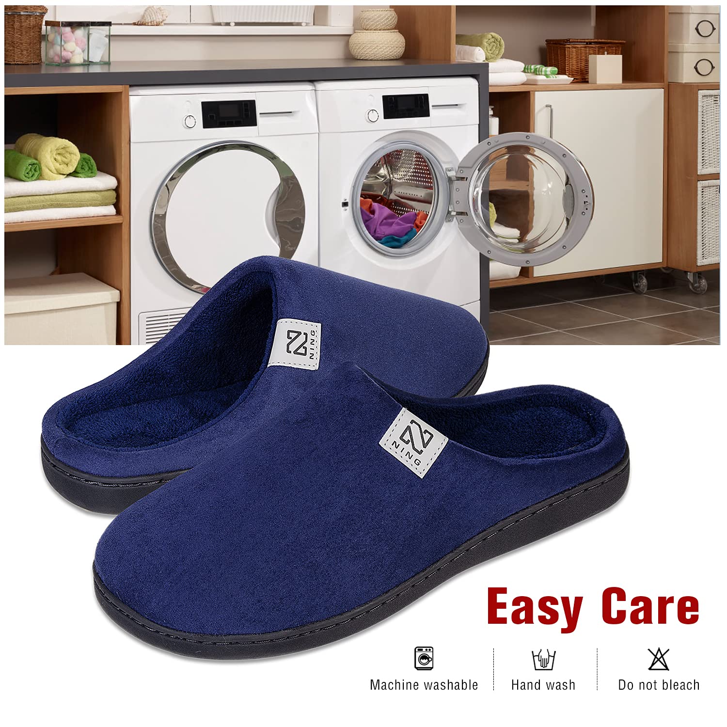 WateLves Pantofole Uomo Unisex Donna Antiscivolo Scarpe Inverno Peluche Morbido Ciabatte in Memory Foam