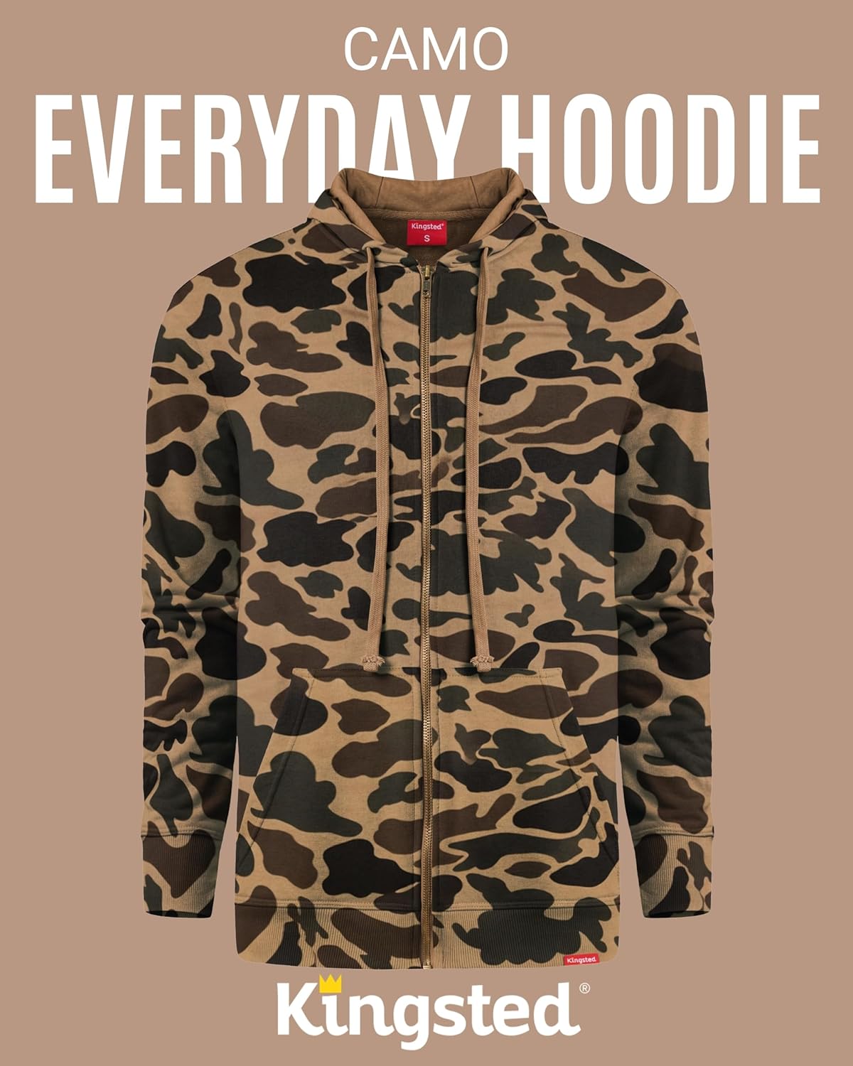 Kingsted Zip Up Hoodie for Men – Super Soft Lightweight Sweatshirt – Premium Terry Fabric – Classic Everyday Comfort Fit
