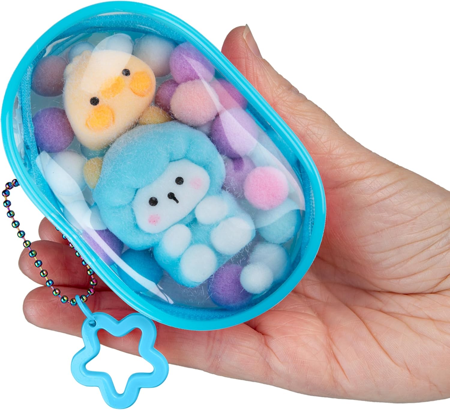 ORB Tabalicious Gacha Pouch TABA Squishy Keychain Charms - Sheep and Duck Gachapon TABA Squishies with Pouch - Soft, Sticky Collectible TABA Fidget Stress Ball Toys for Kids, Backpacks, Keys and More
