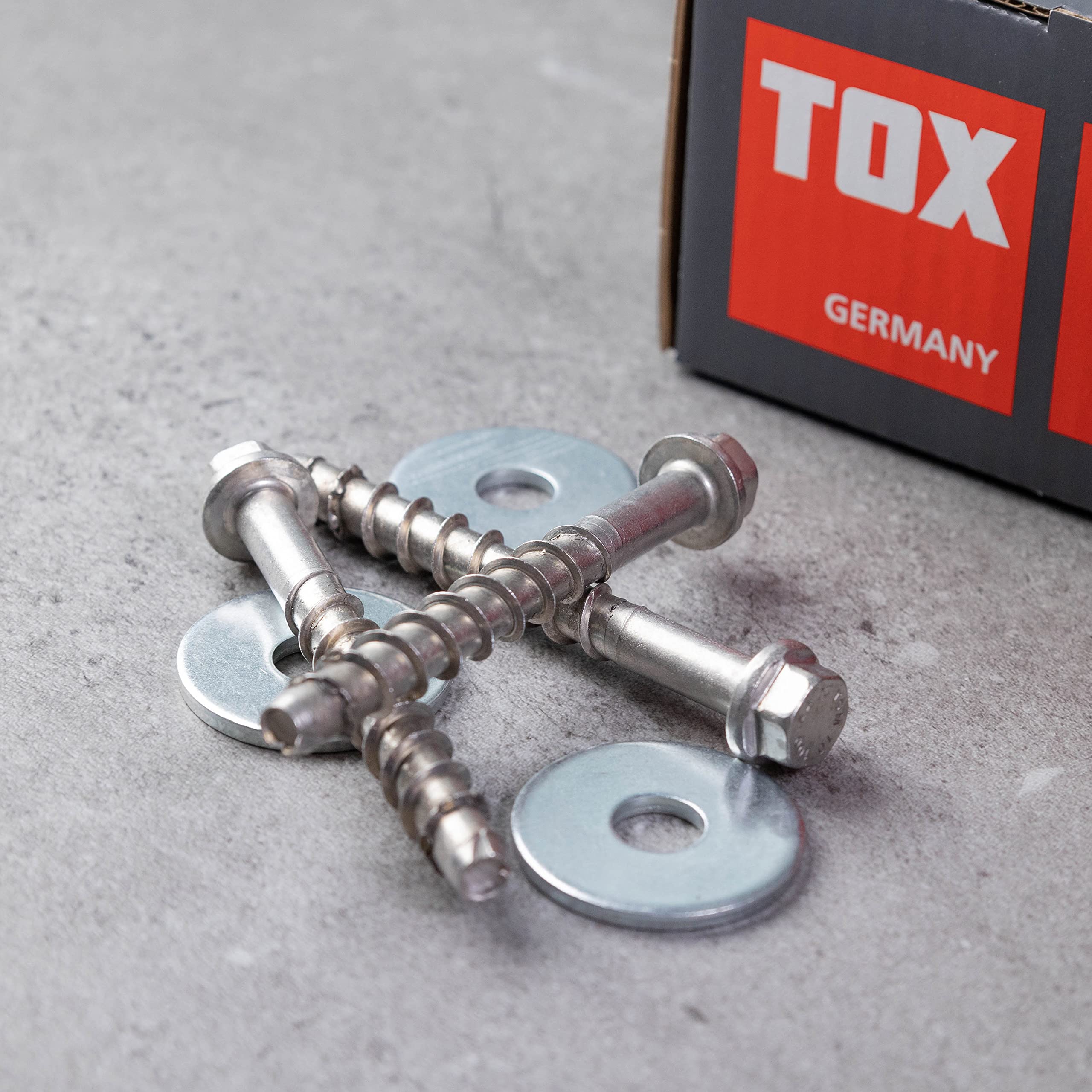 TOX Schraubanker Sumo Max 1 KB-U 10x320 mm, Sechskantkopf mit Bauscheibe, Stahl verzinkt, für Befestigung von Holzanbauteilen, bauaufsichtlich zugelassen für schwere Lasten, 25 Stück, 041101971