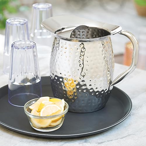 Miniatura 6 de Winco Bandeja ovalada de fibra de vidrio con superficie antideslizante, 26 x 22 pulgadas, marrón