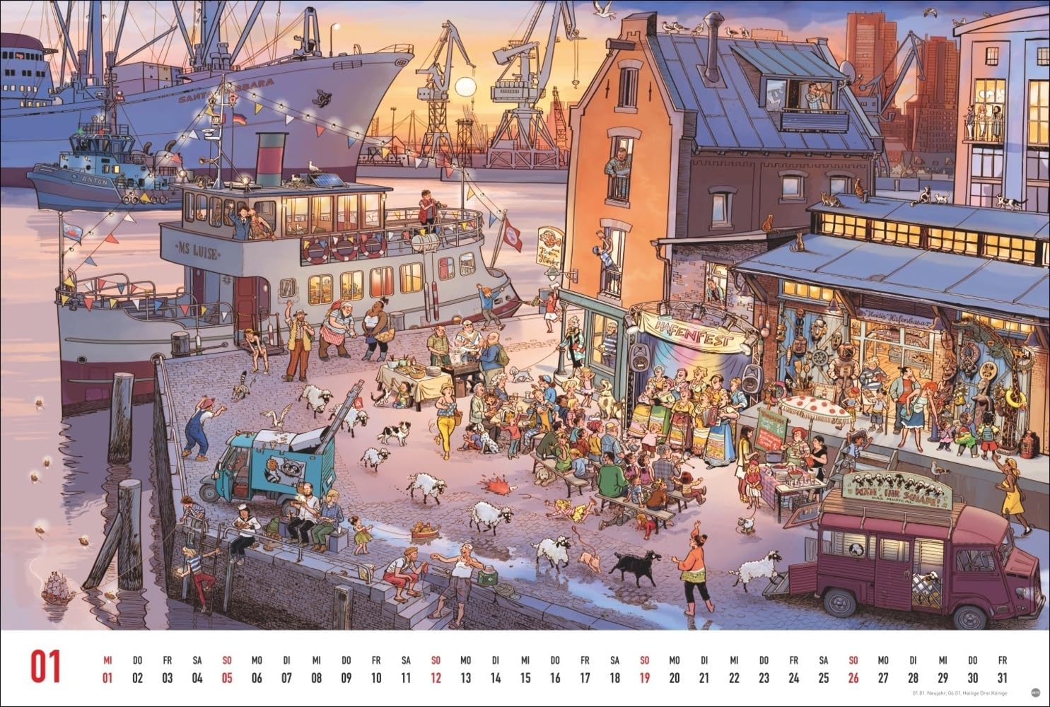 Göbel & Knorr Wimmelbilder Edition Kalender 2025: Großer Wandkalender mit 12 spannenden Wimmelbildern zum Entdecken. Göbel & Knorr Kalender mit Suchbildern für Groß und Klein.