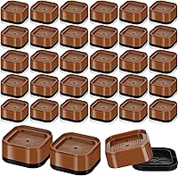 Vista 1 de Ecally Paquete de 32 elevadores de muebles ajustables para cama, elevadores de patas de escritorio, 1.38 pulgadas, apilables, resistentes