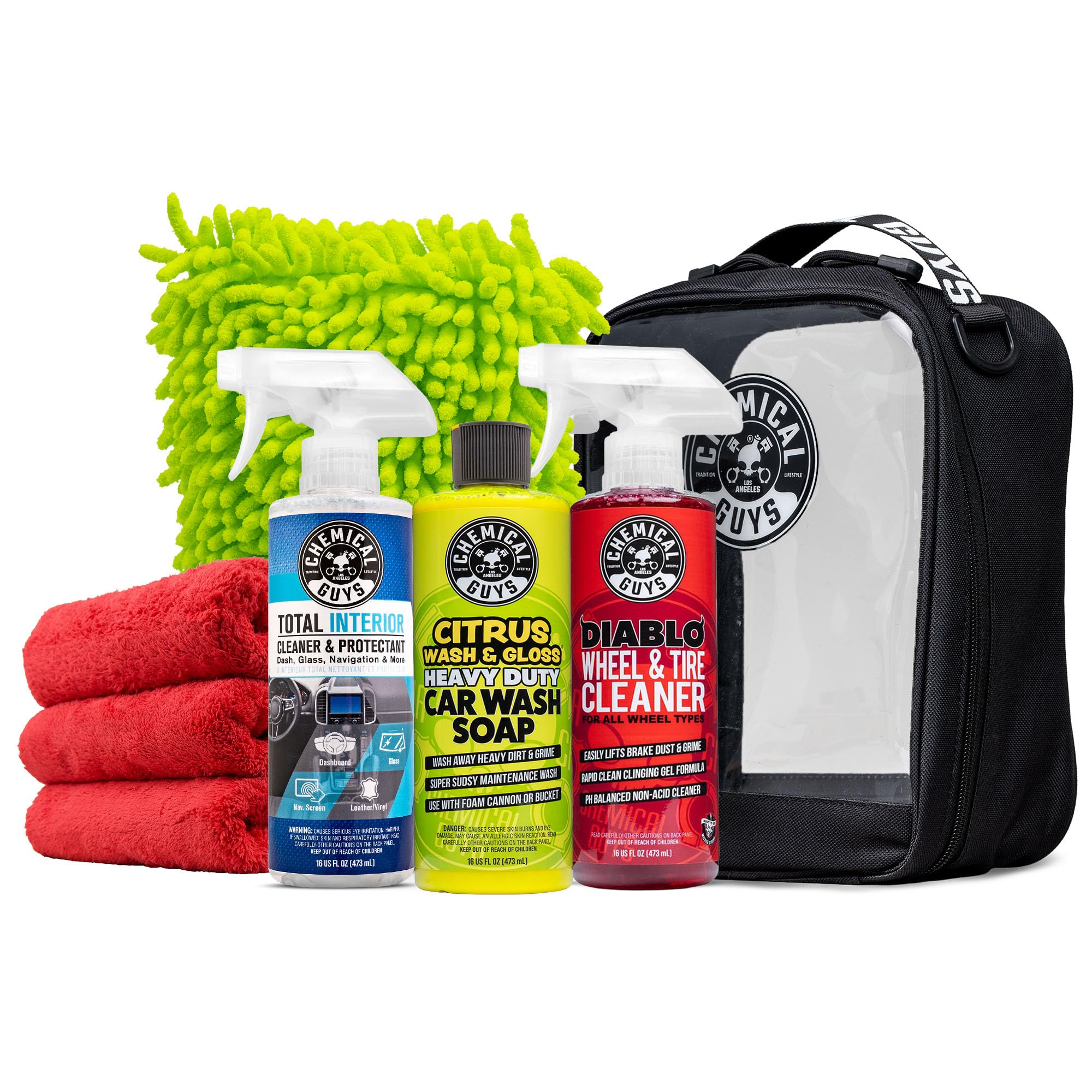 Chemical Guys, Car Wash &amp; Interior Detailing Kit, Soap, Cleaner &amp; Towels