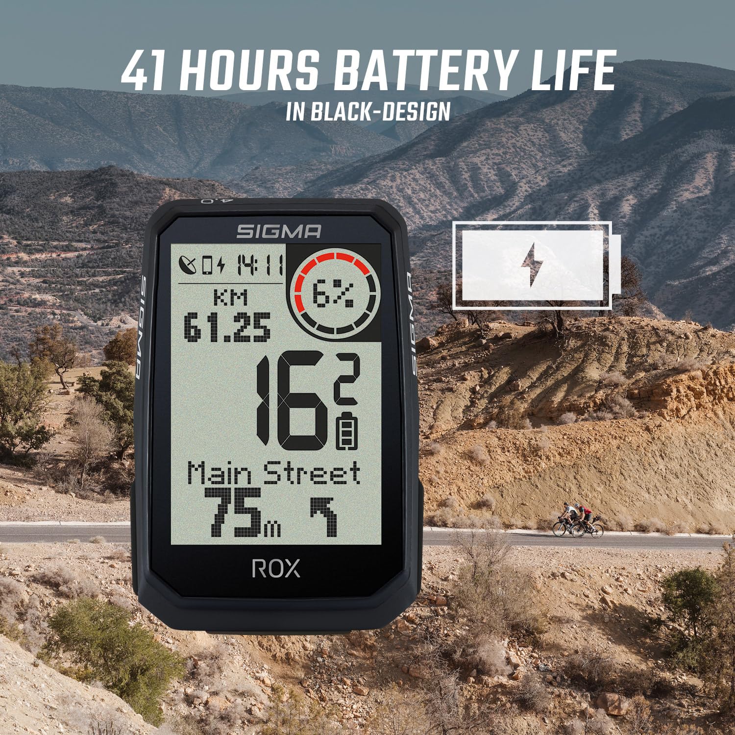 SIGMA ROX 4.0 ENDURANCE Nero | 41h di durata della batteria | 30 funzioni come la misurazione dell'altitudine | compatibilità con le e-bike | ANT+&BLE |USB-C|computer da bici wireless