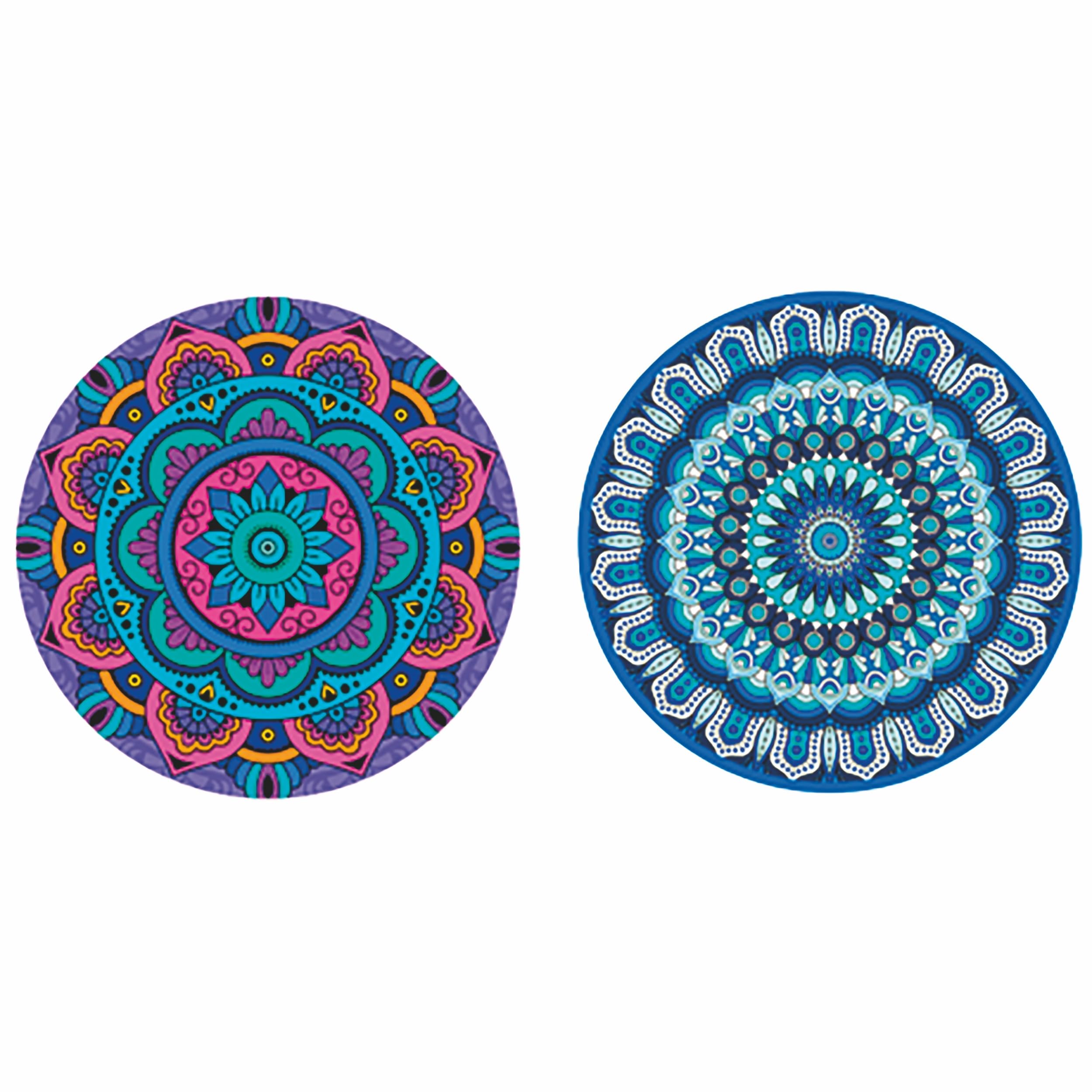 Zestaw 4 talerzy do pizzy z kamionki, Ø 33,5 cm, geometryczny wzór, mandala