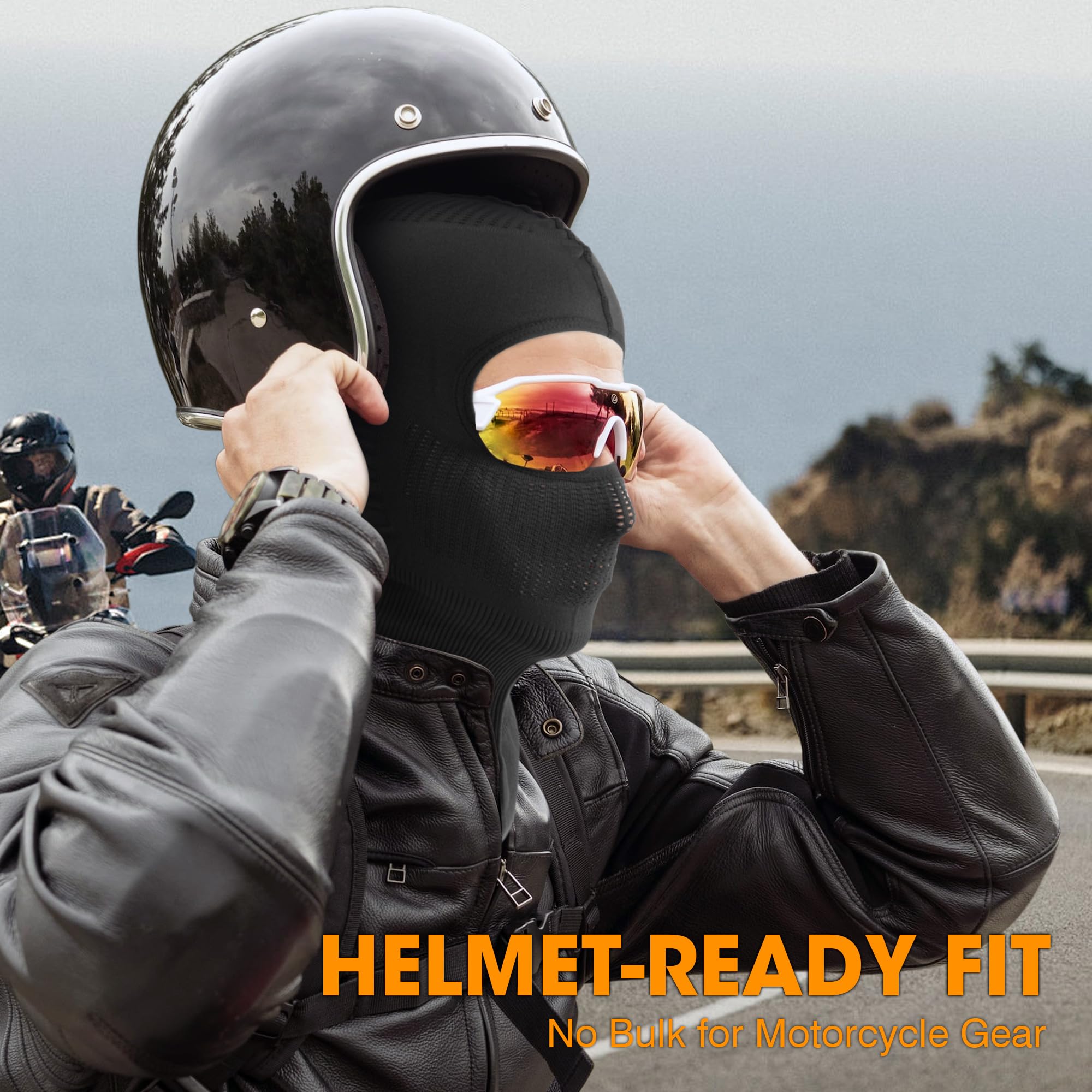 WTACTFUL Super Breathable - 1 Pack 2 Pack Motorcycle Face Mask for Riding Racing Cycling Ski Snowboard — view 4