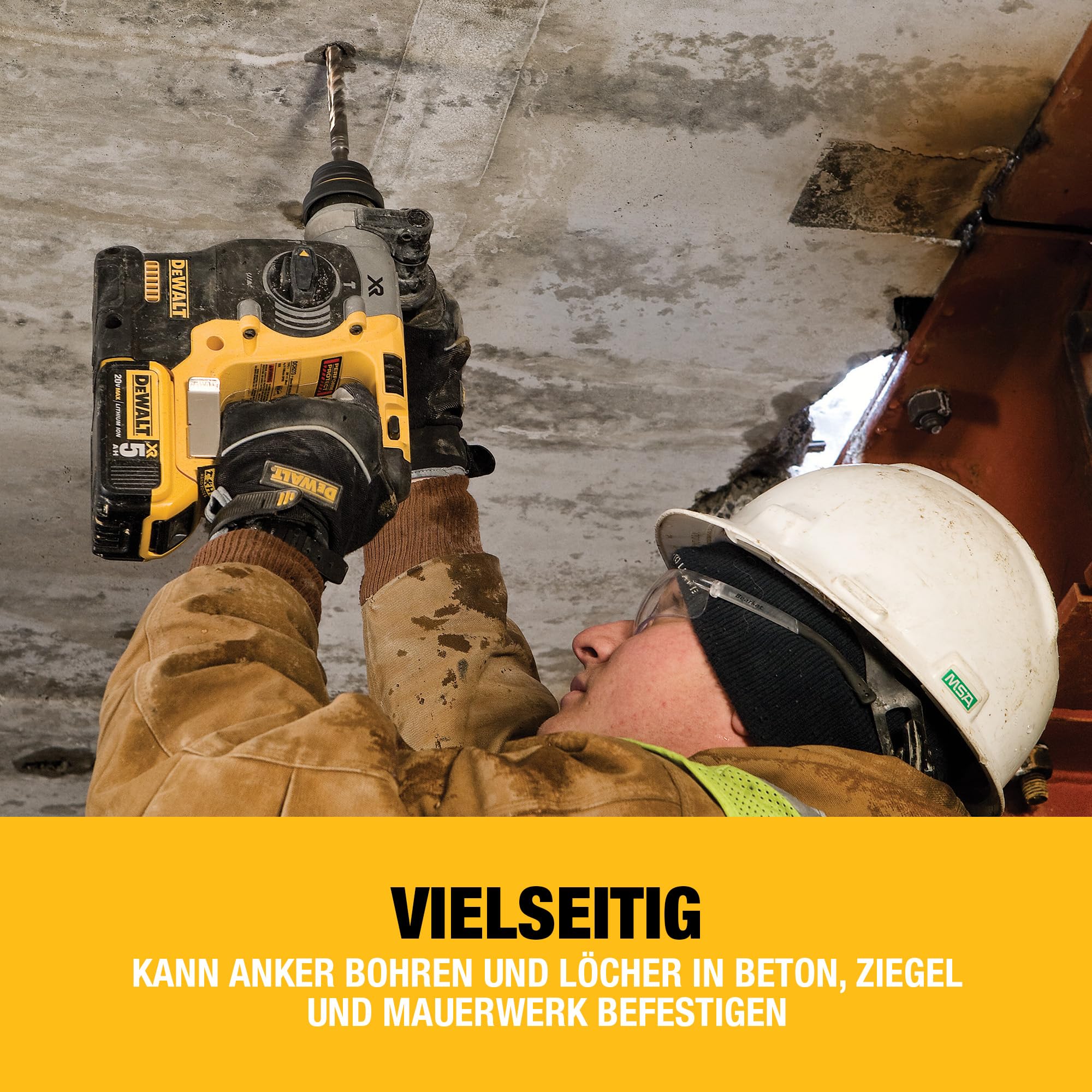 DEWALT DCH273P2T-QW SDS-plus XR Akku-Kombihammer Schlagbohrmaschine 18V bürstenlos 24mm 2x 5Ah Li-Ion Akkus Ladegerät T-STAK Box