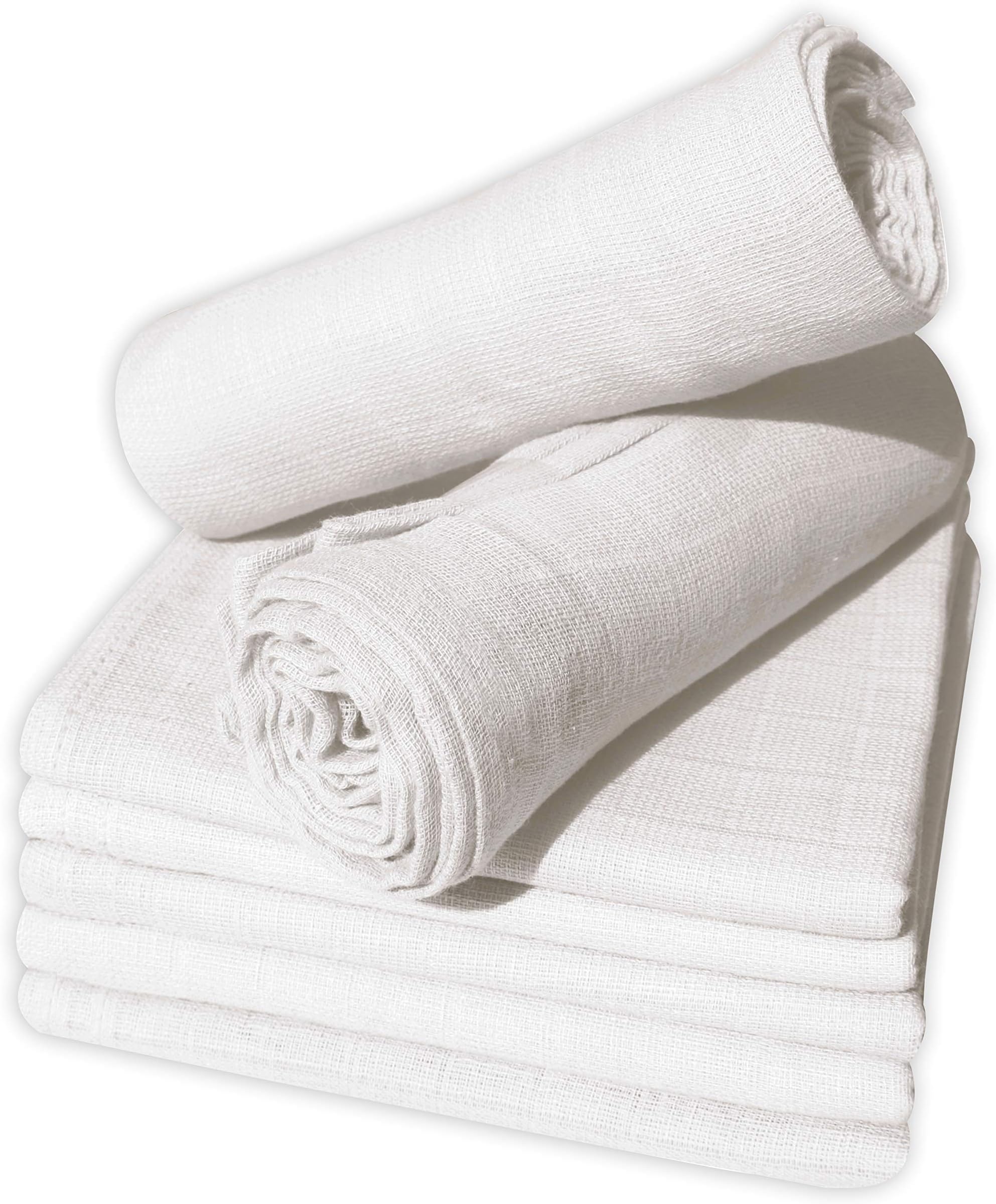 Darling - Pack of 12 Premium Quality Muslin Squares - 100% Ultrasoft Cotton – Extra Absorbent & Quick Dry – Durable Construction - Pre Washed – Cotton – 70cm x 70 cm (White)