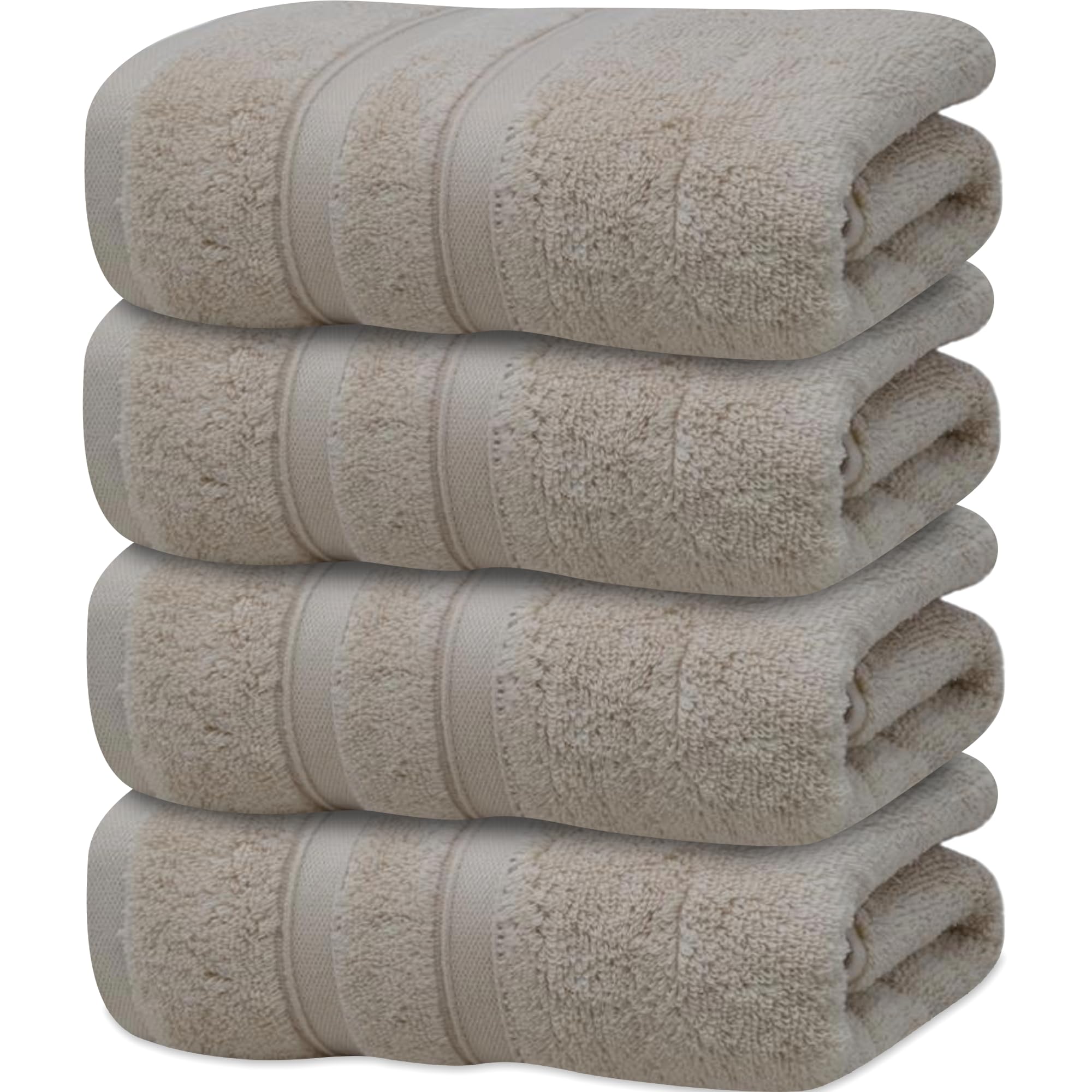 Towelogy ZHT_09 Premium Hand Towels - 100% Zero Twist Cotton Ultra Soft & Highly Absorbent Tear & Fade Resistant 50x80cm (4, Coffee Brown)