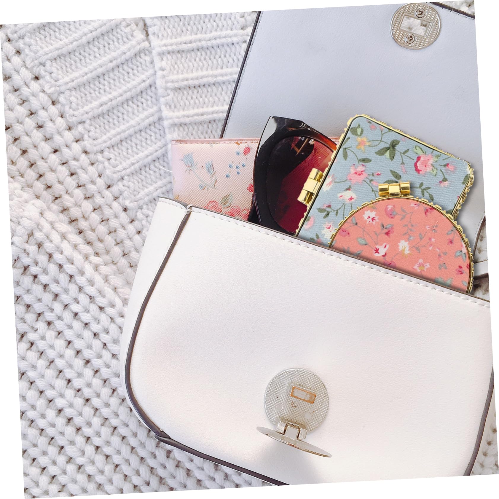 2 Set Di Specchietti Da Trucco Compatti Essenziali Da Viaggio Leggeri E Portatili Per Donne 6 Pezzi * 2