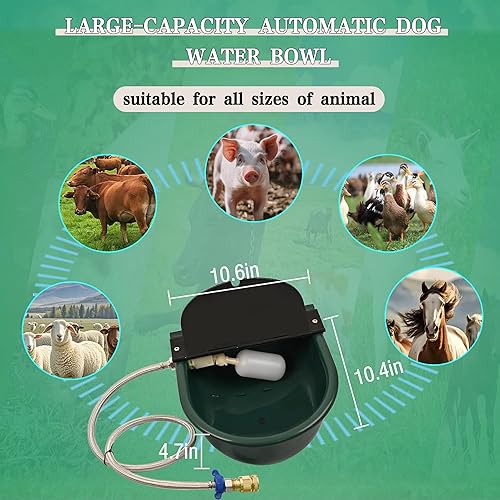 Miniatura 8 de Dispensador automático de agua para perros, bebedero automático para pollos con válvula de drenaje, cuenco de agua automático de 1 galón con válvula