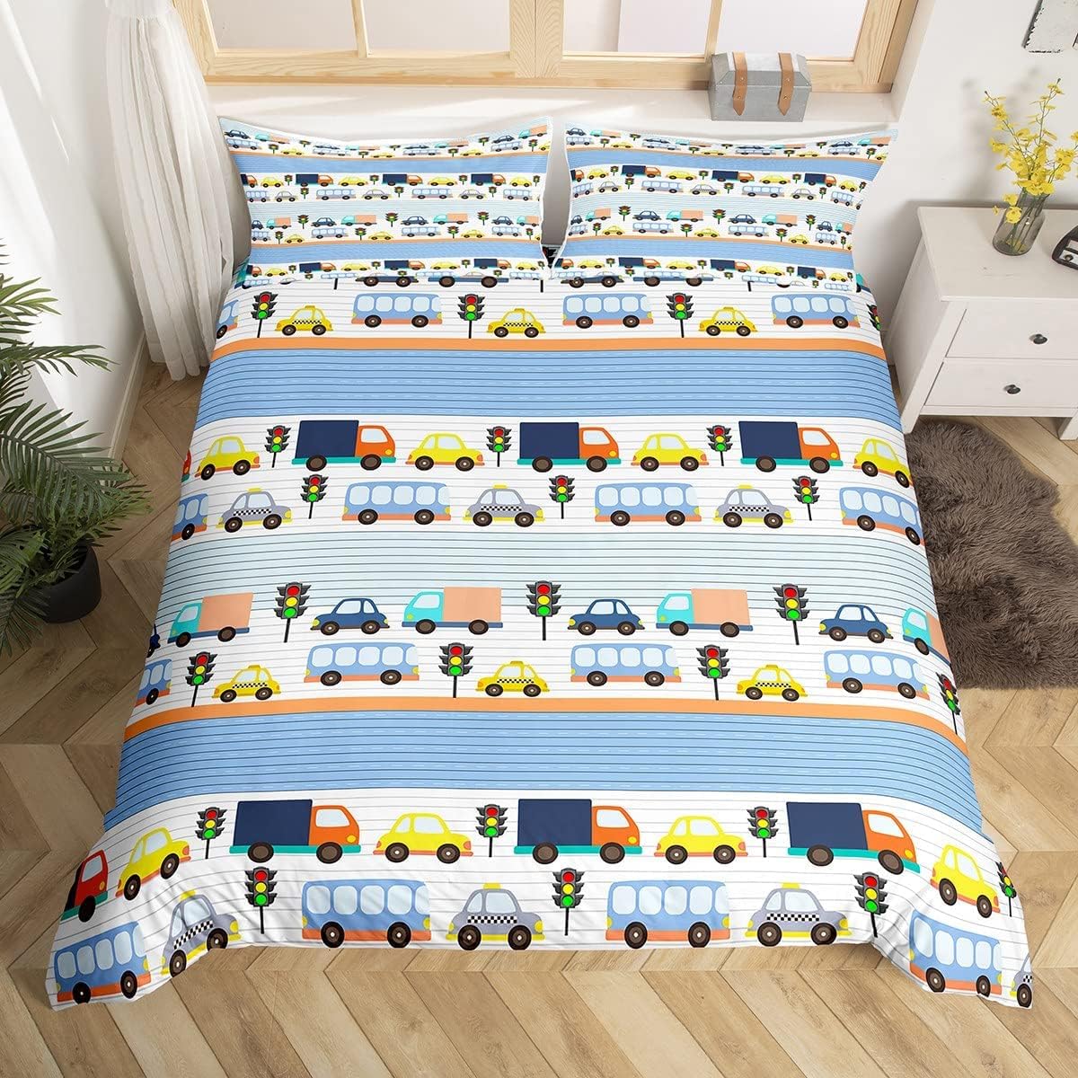 Parure de lit enfant 140x200 voiture le cadeau d'anniversaire idéal