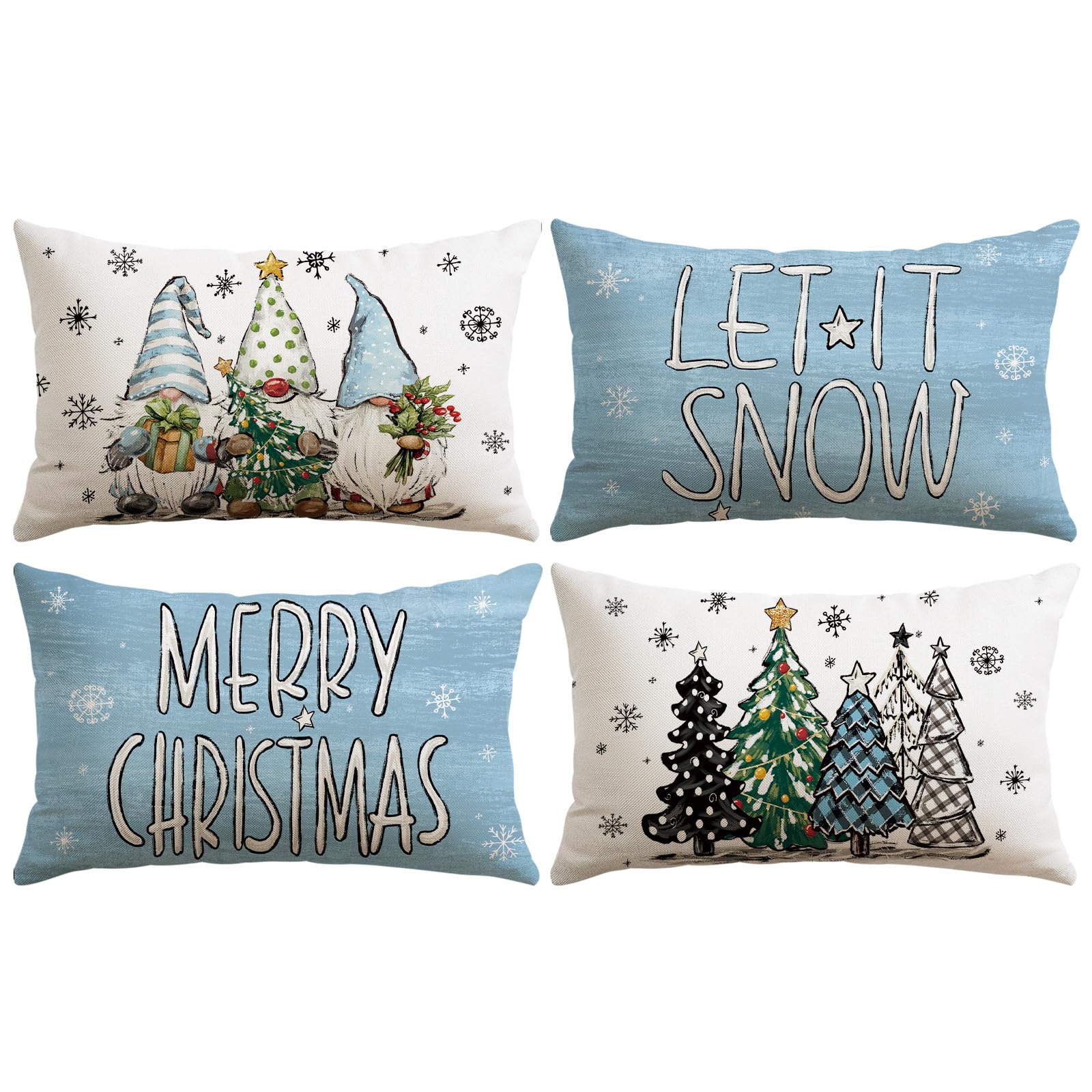 Housses de coussin de Noël bleu clair 40x61cm pour relooker votre canapé