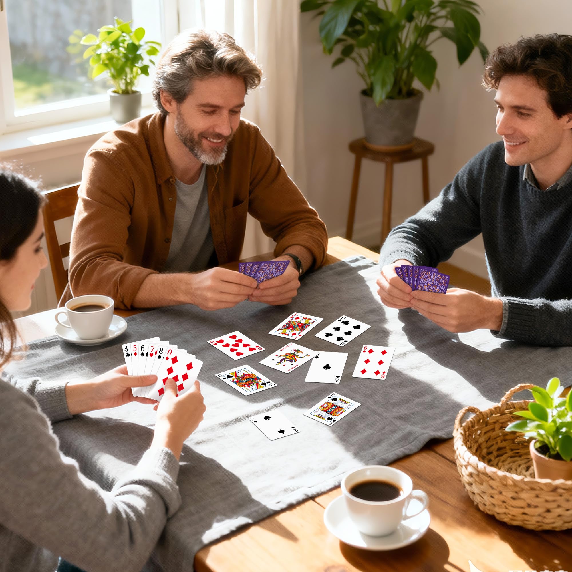 Wkchxd Playing Cards 2 Pack, Deck of Cards, Standard Playing Cards for Adult, Premium Poker Card Set, Deck of Playing Card for Blackjack,Euchre,Canasta,Family Game Night,Party Games (Blue & Purple)