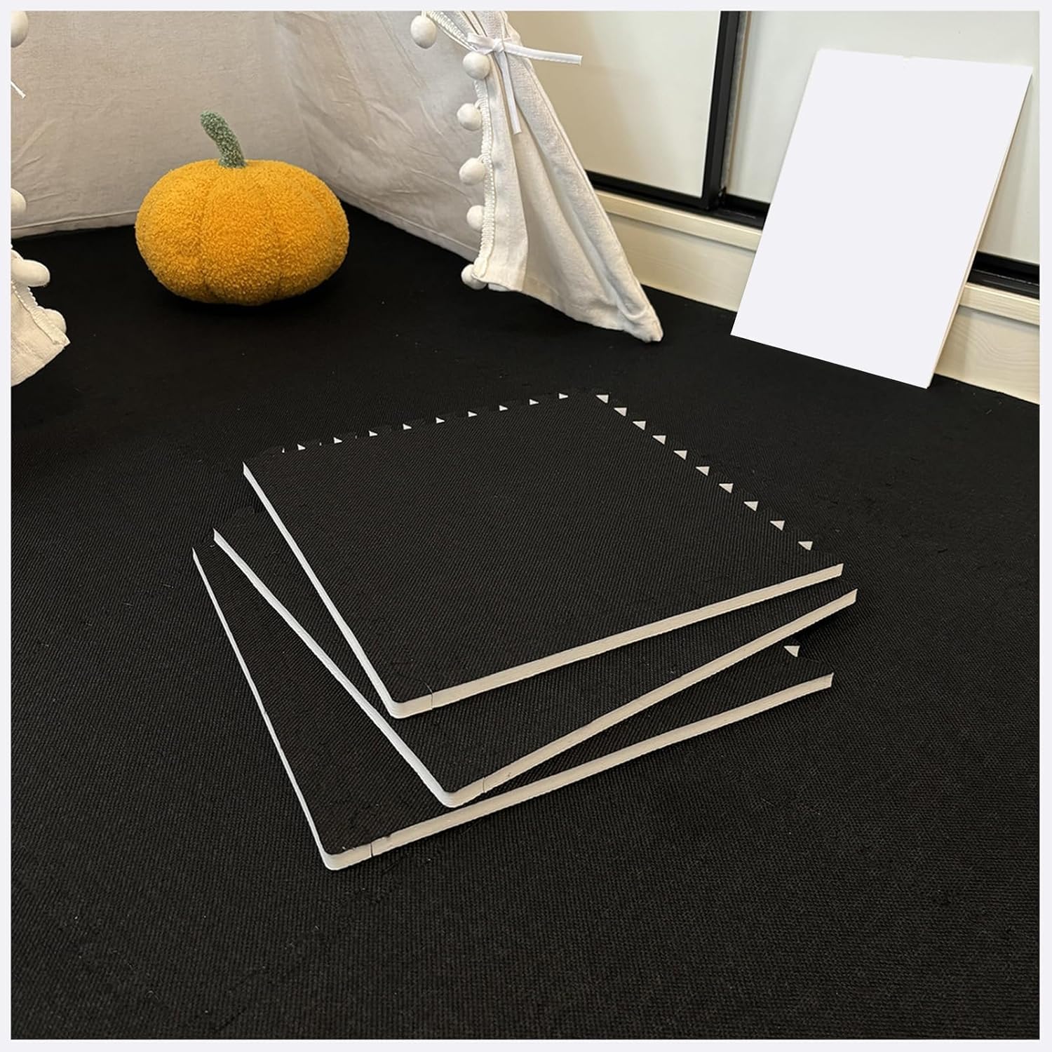 LoiYtrd 10pcs 30x30x1cm Thickened Square Foam Floor Mat Interlocking Puzzle Floor Rugs Breathable Carpet Tiles Play Mat(Schwarz)