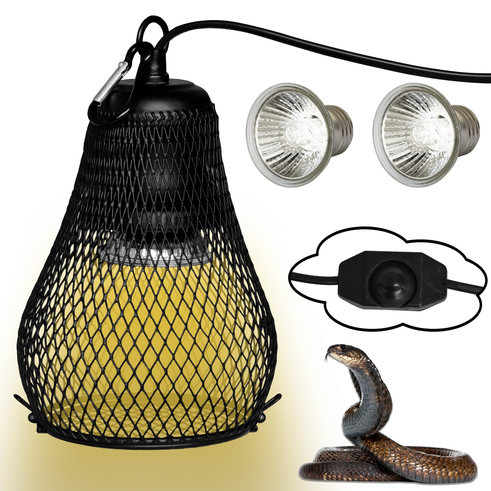 TSGYRT Reptile Heat Lamp,UVA UVB Reptile Light Anti-Scald Heater Guard Turtle Basking Heater Lamp with Guard for Lizard,Snake, Parakeets Parrots