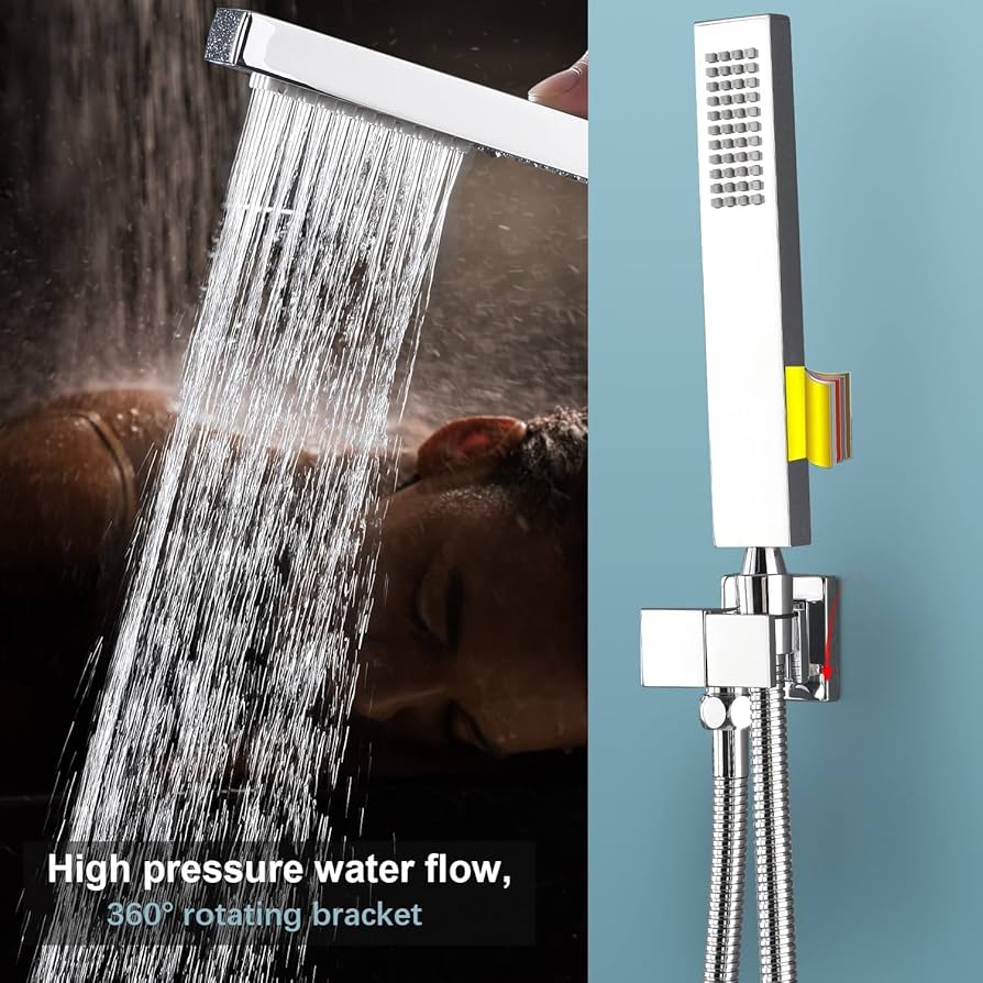 バス・洗面所用品 30 pieces of Shower Heads & Hoses ENGA Square Solid Brass Hand Held Wand Shower Head with Wall