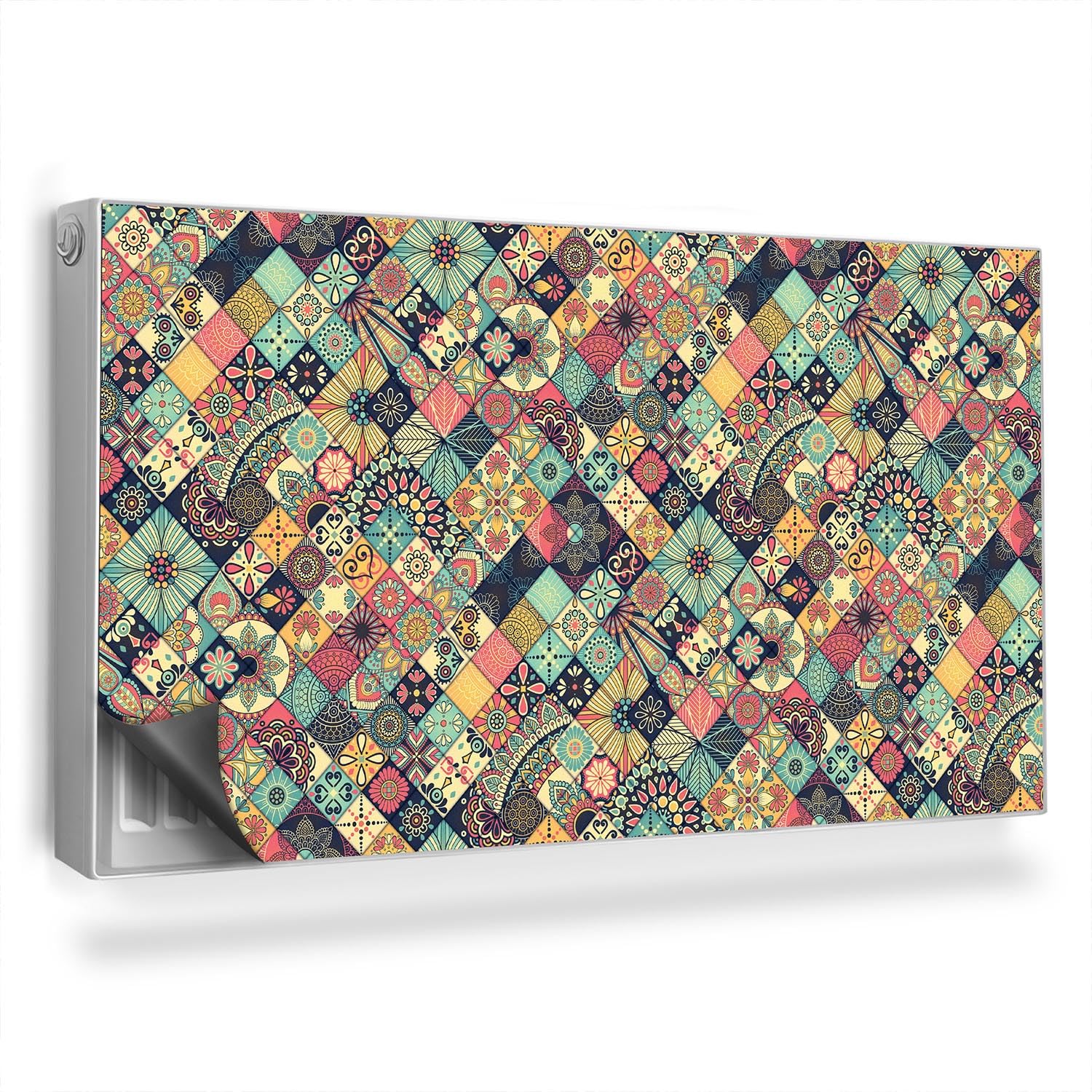 Couverture magnétique 110x60 cache-radiateur design floral et géométrique anti-poussière