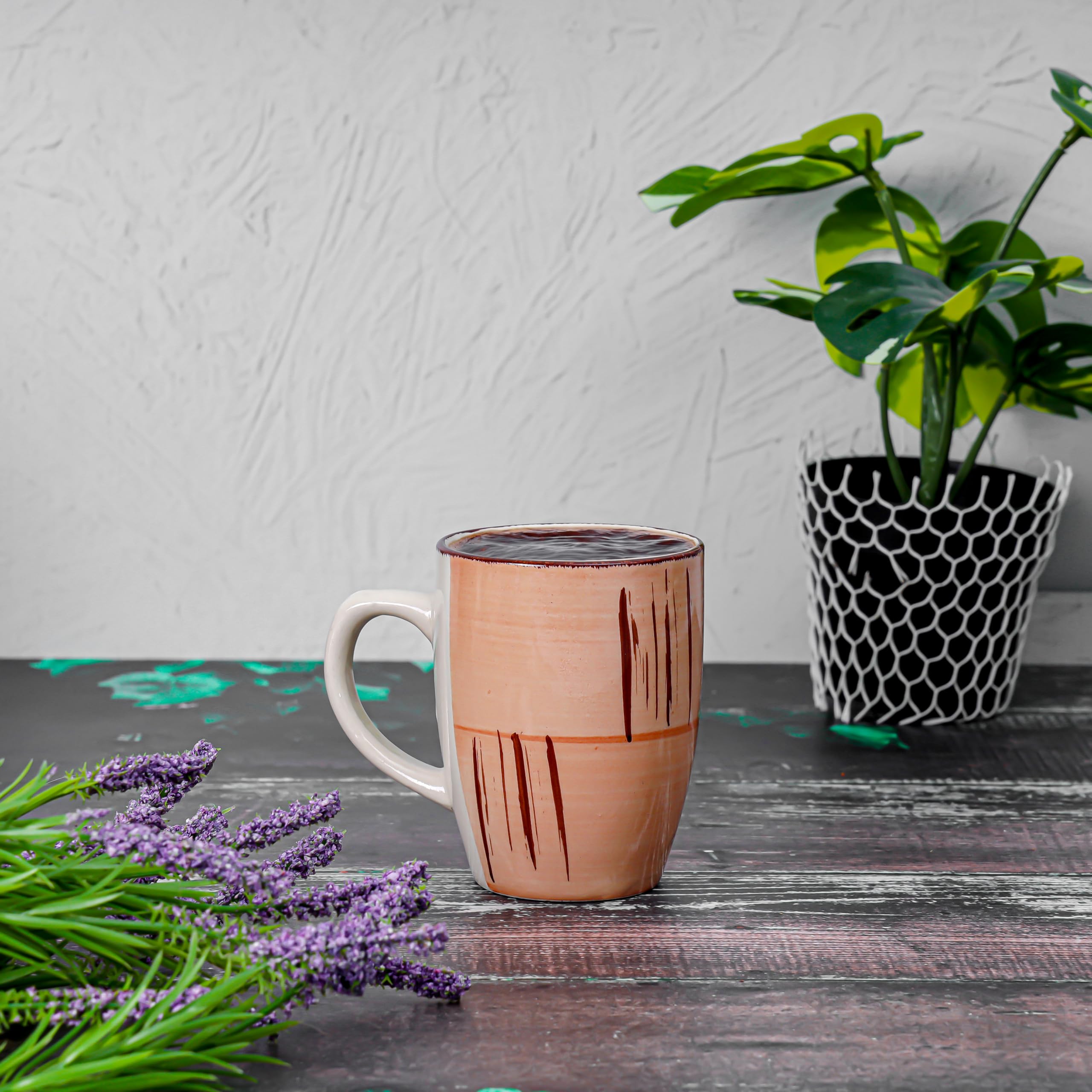 Delcasa DC3185 Stoneware Mug, Brown, 9 oz Capacity