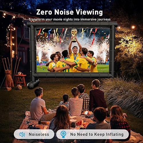 Miniatura 4 de Pipishell PIPJN14B - Pantalla de proyector inflable de 14 pies, pantalla de película hermética para exteriores con bomba de aire de 650 W, pantalla