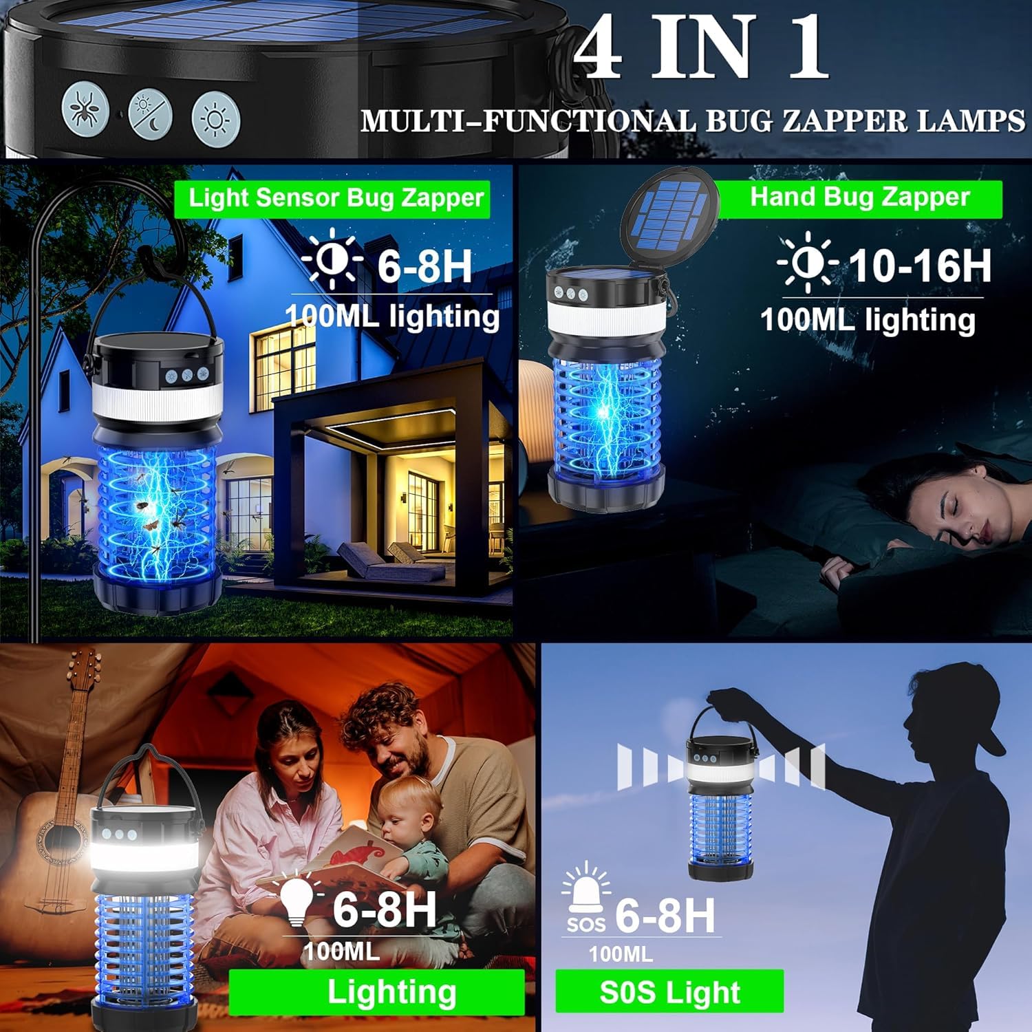Amazon.co.jp: Bug Zapper 屋外 ソーラー式 モスキートザッパー